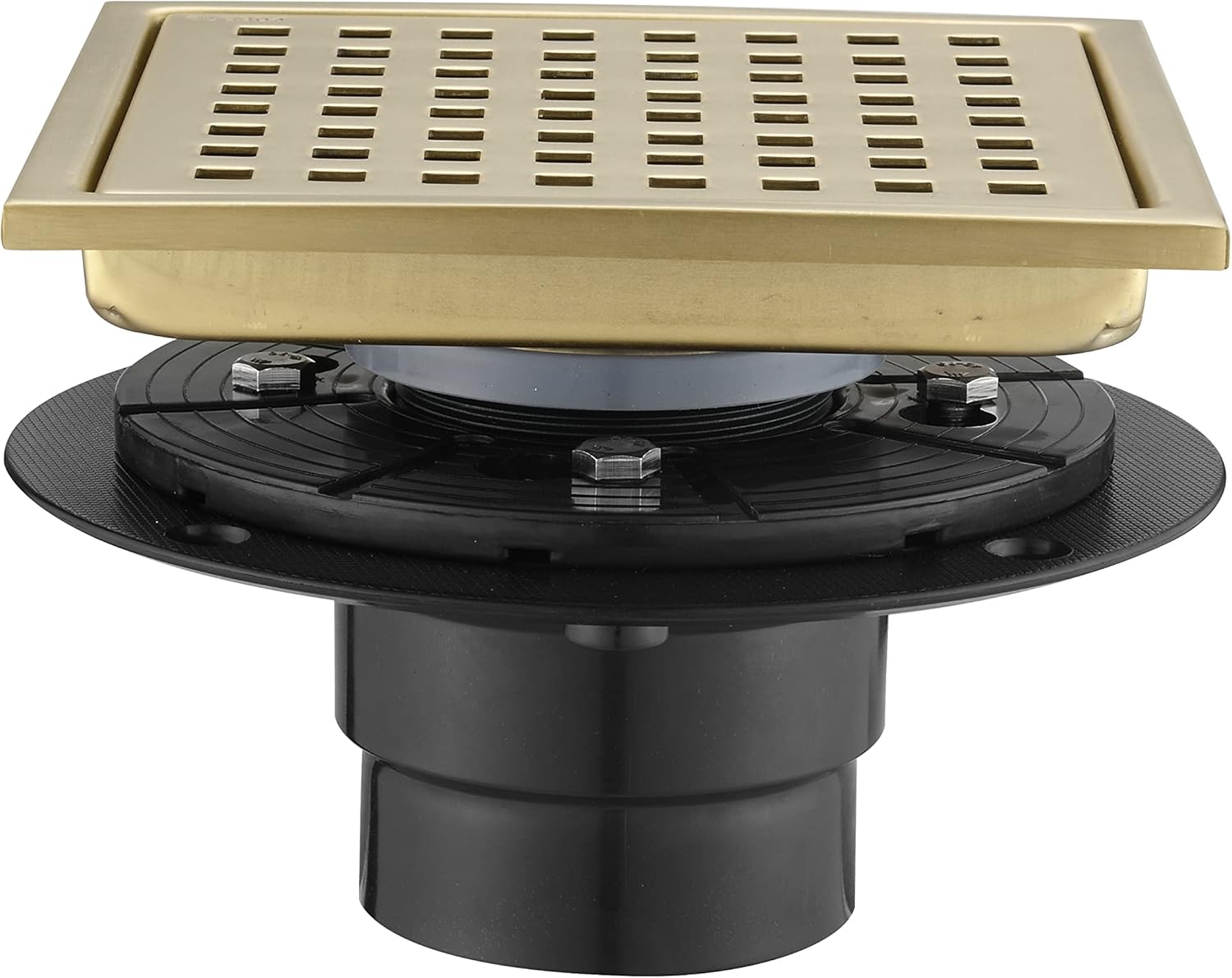 YLIEHS Square Shower Floor Drain with Gold Finish