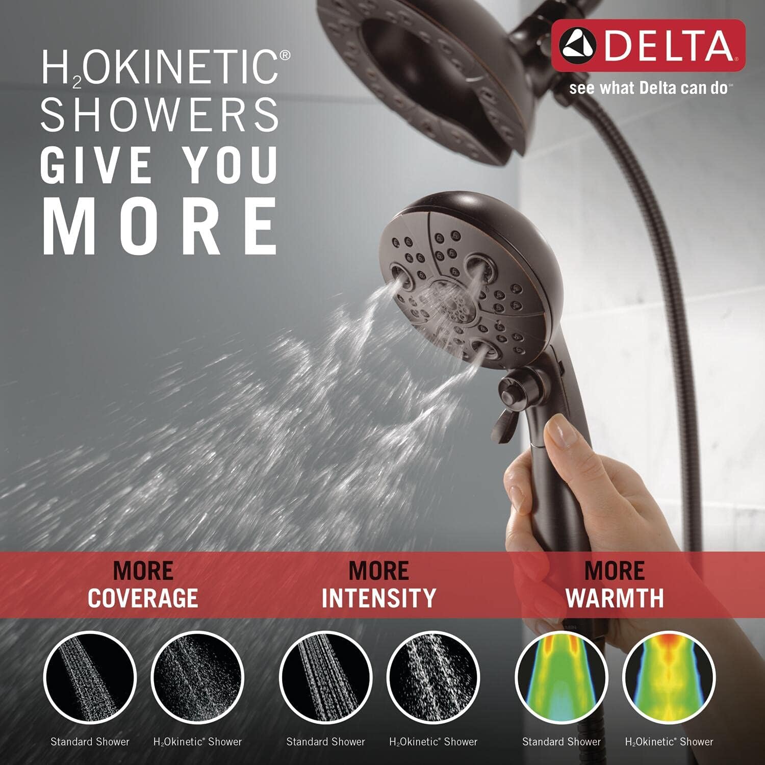 Delta In2ition 5-Setting Hand Held Shower Head with Hose Venetian Bronze