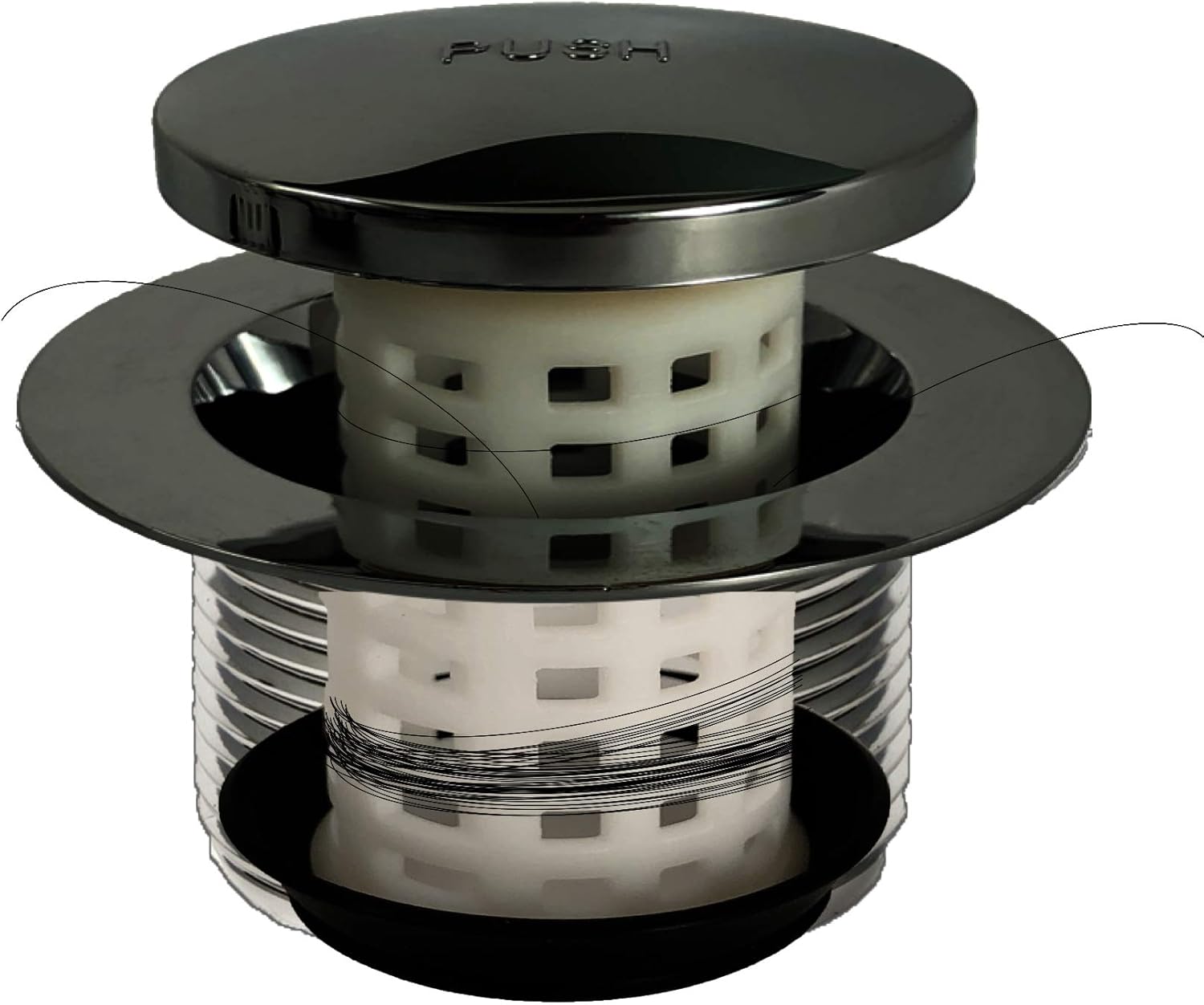 PermaFLOW Universal Tub Drain Hair Catcher with Replaceable Finish