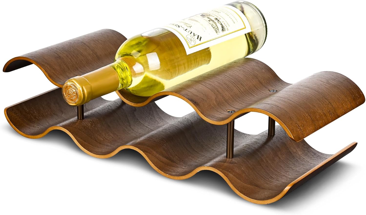 TRUDING 7 Bottle Tabletop Wine Rack with 2 Tiers