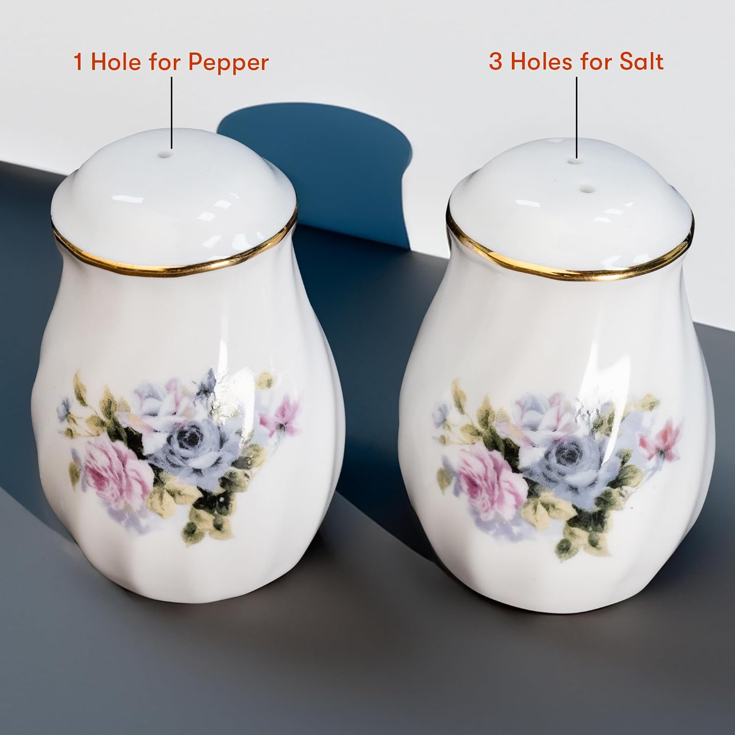 Lynns Paradise Serafina Floral Salt Pepper Shakers Set of 2