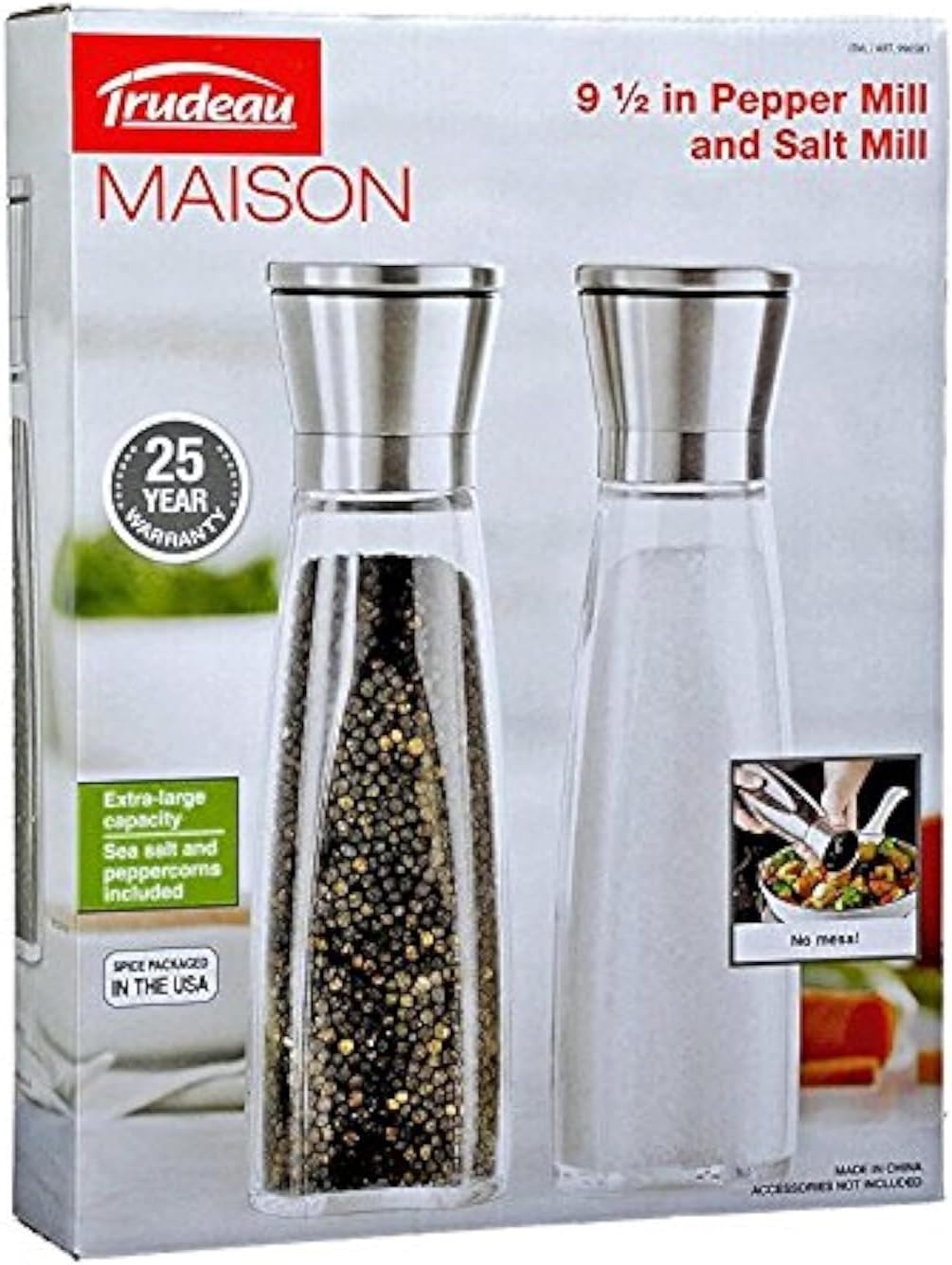 Trudeau Maison 95 Inch Pepper and Salt Mill 1