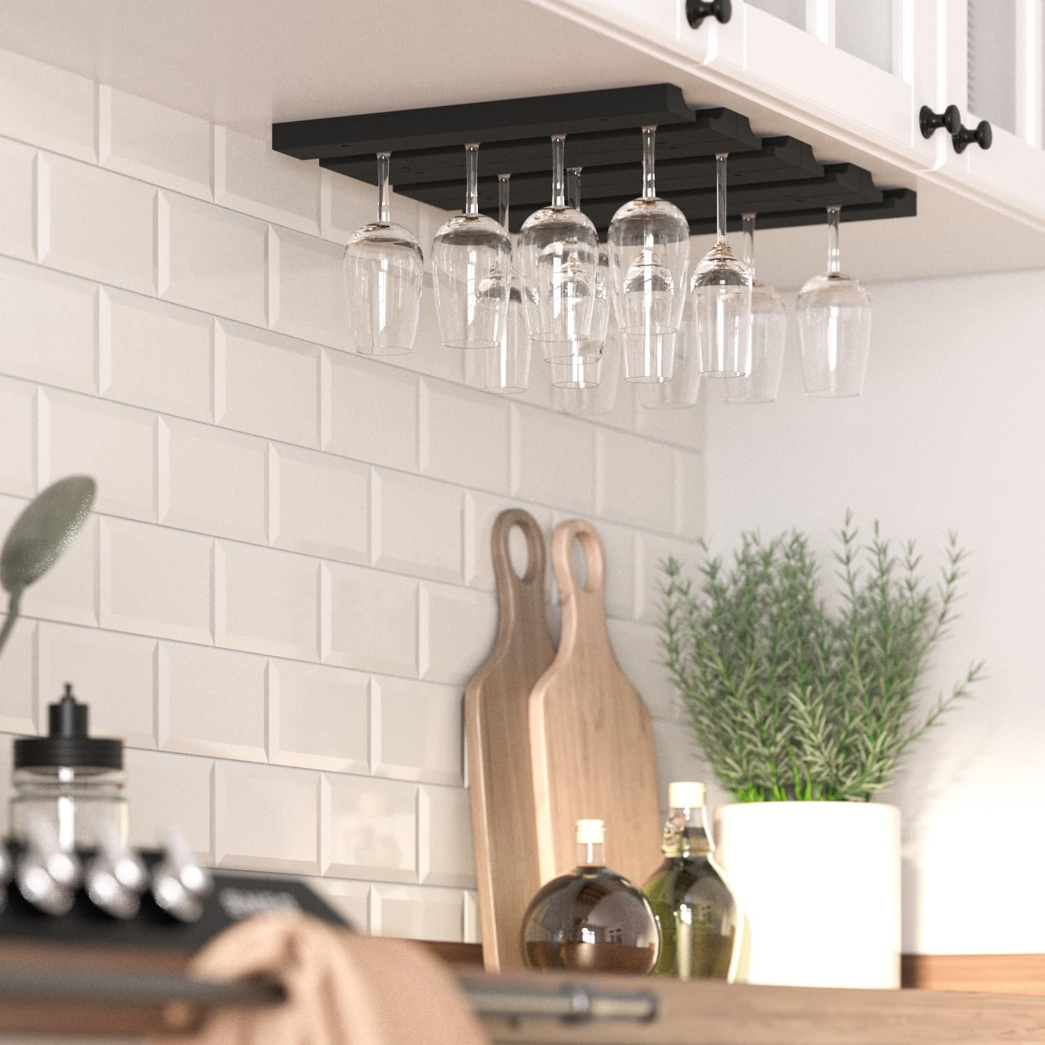 Rustic State Vigo 4 Sectional Adjustable Stemware Rack