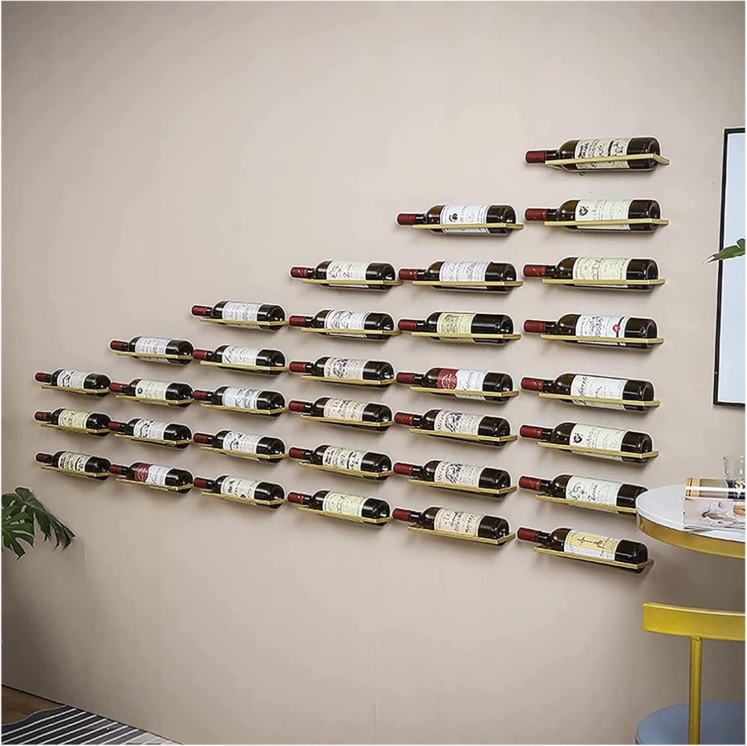 ALDEPO Gold Wall Mounted Wine Holder Rack