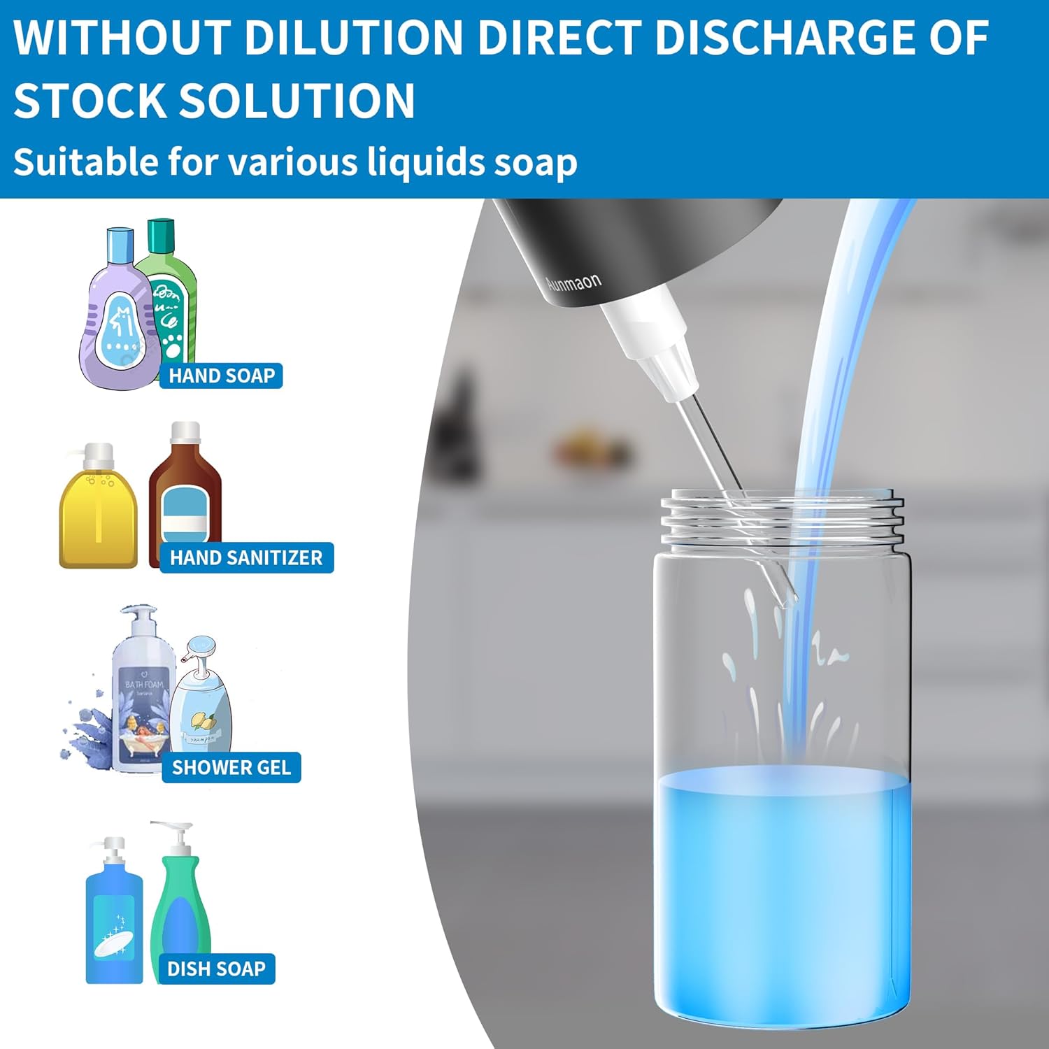 Aunmaon Touchless Auto Soap Dispenser with 15 Levels Adjustment