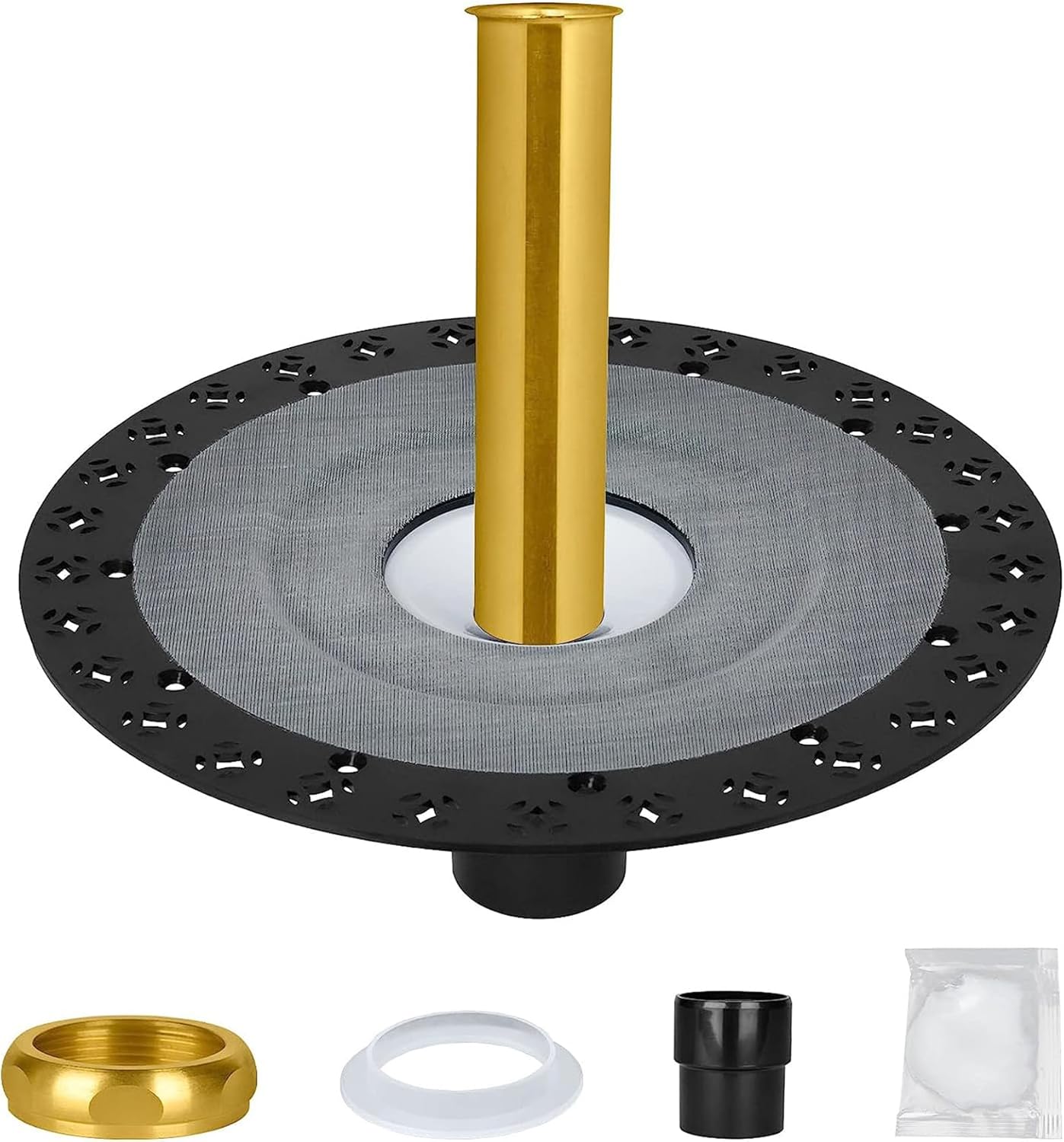 Freestanding Bathtub Drain Mounting Kit with ABS Adapter and Brass Liner