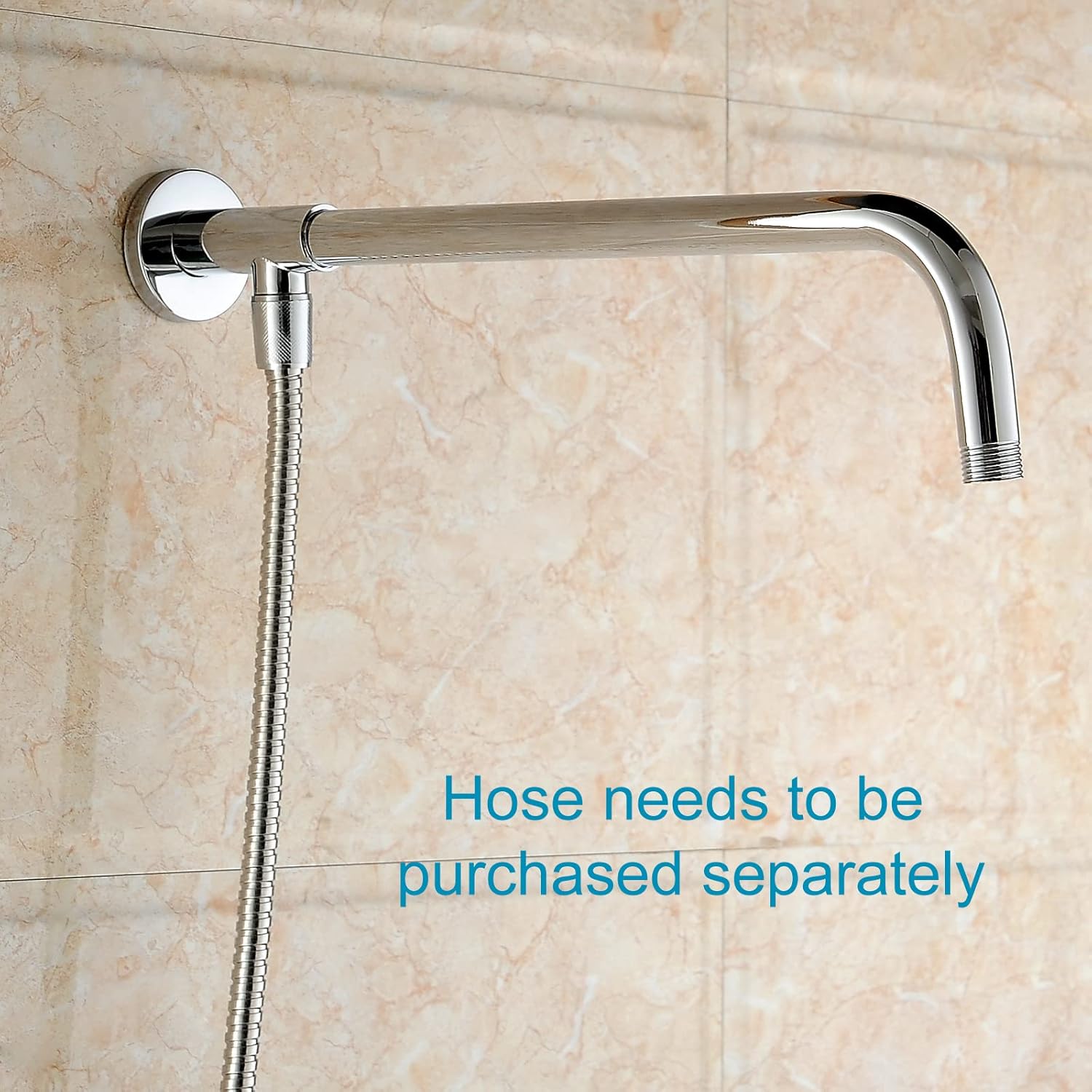 Gnimauhz 16 Inch Copper Shower Arm with Flange Chrome