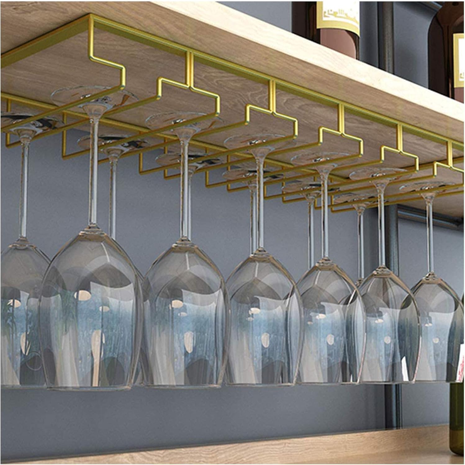 Upside Down Goblet Stemware Racks - Wall-Mounted Metal Wine Holder