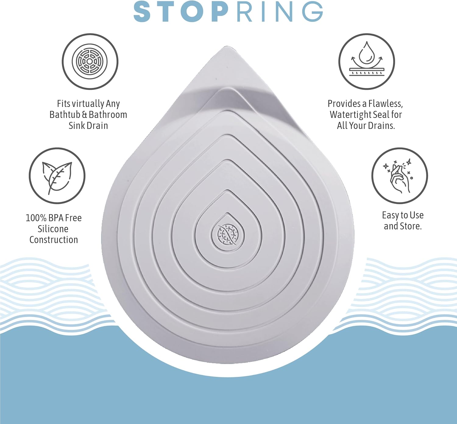 Shower Ring and Stop Ring Bundle Gray