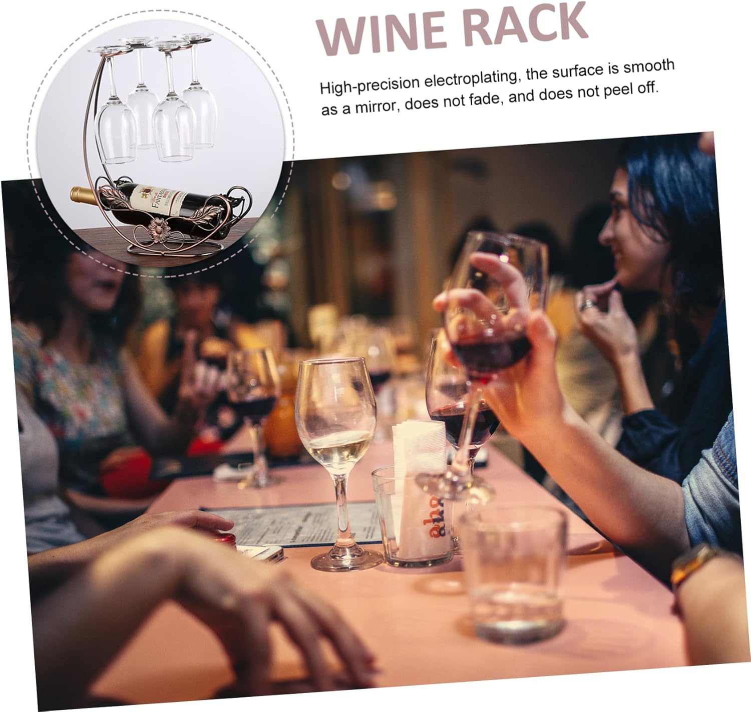 Cabilock Iron Wine Goblet Rack for Home Decor