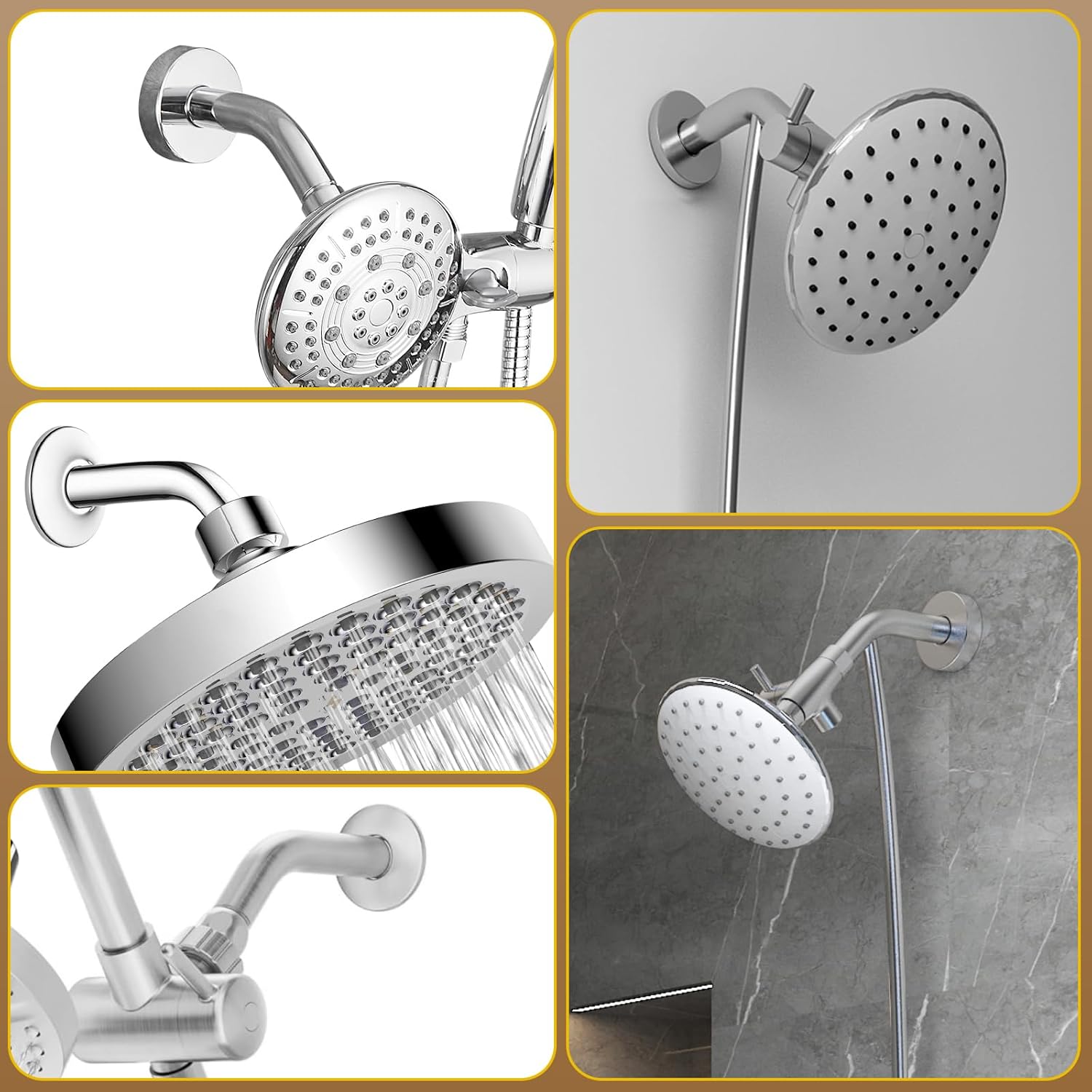AccEncyc 6 Inch Stainless Steel Shower Arm Flange