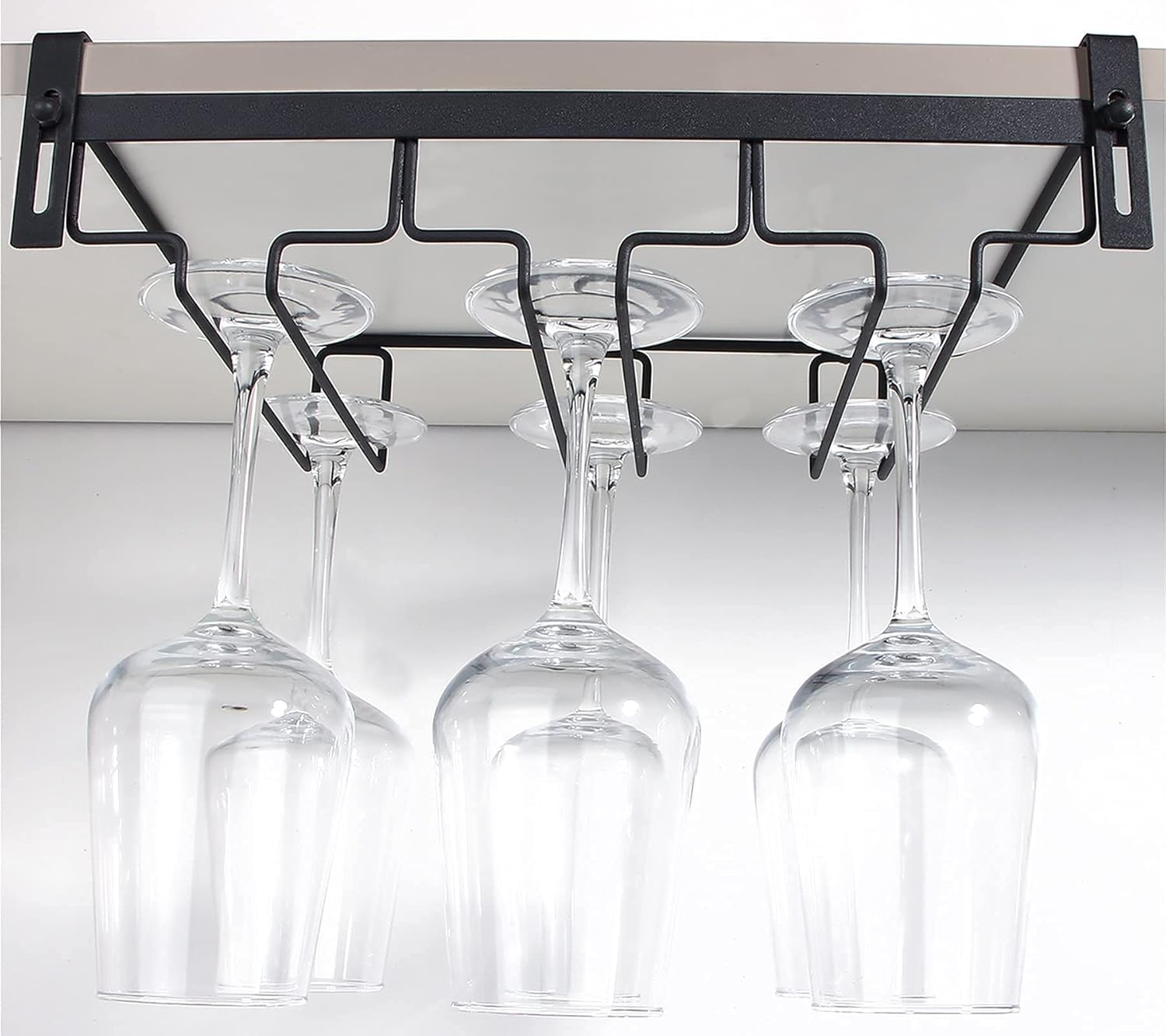 Kamehame Stemware Rack Under Cabinet 3 Rows Black