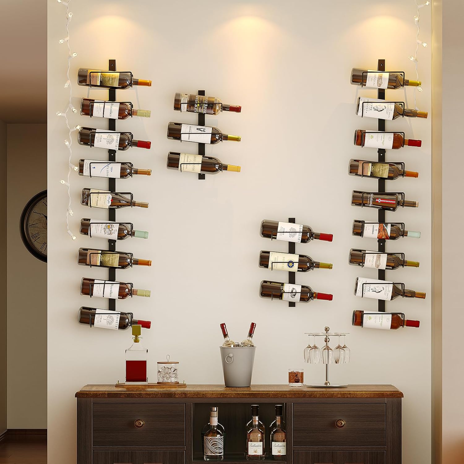 Sonyabecca 9 Bottle Wall Wine Rack - Detachable Sturdy and Versatile