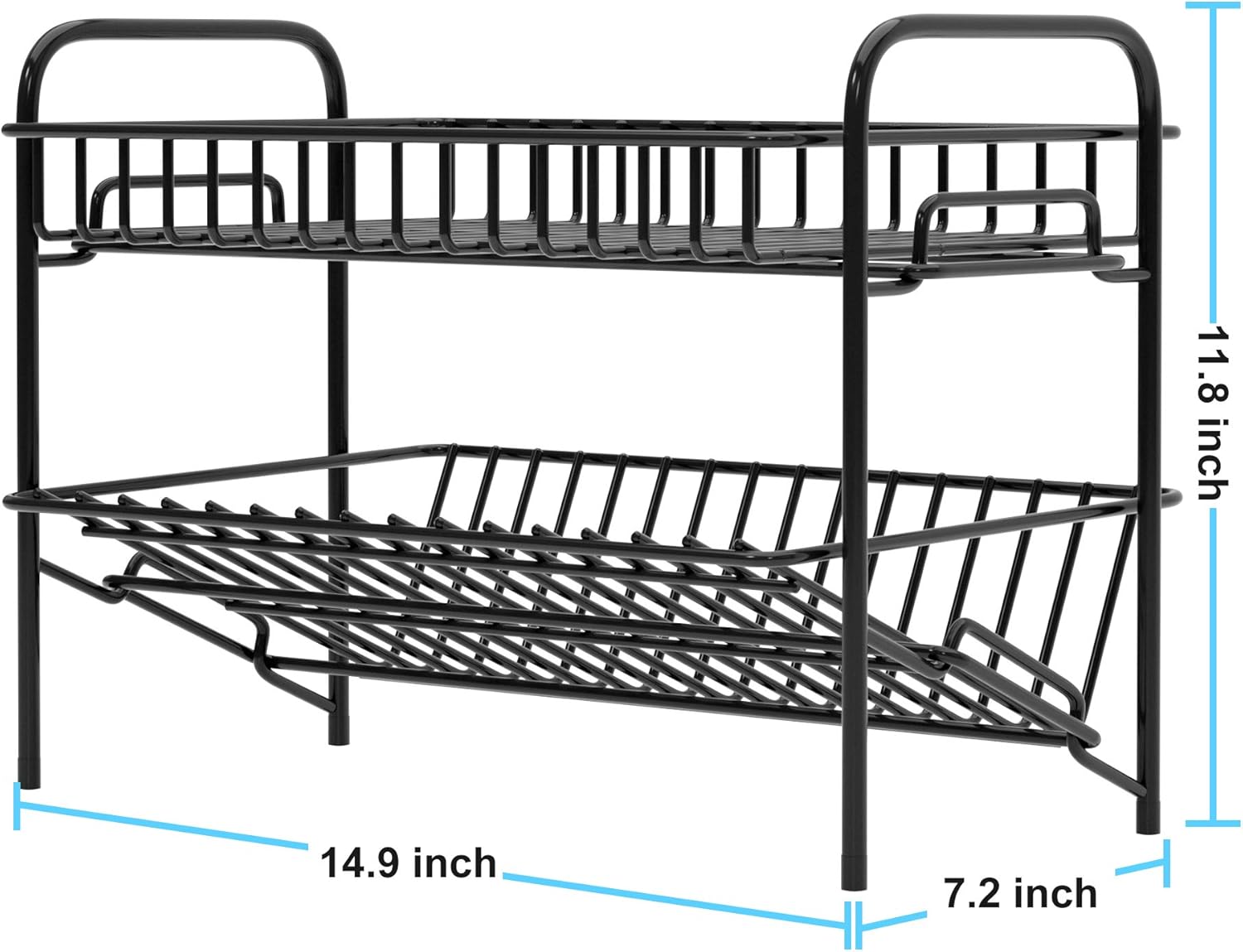 HengLiSam 2 Tier Spice Rack Organizer Black 1