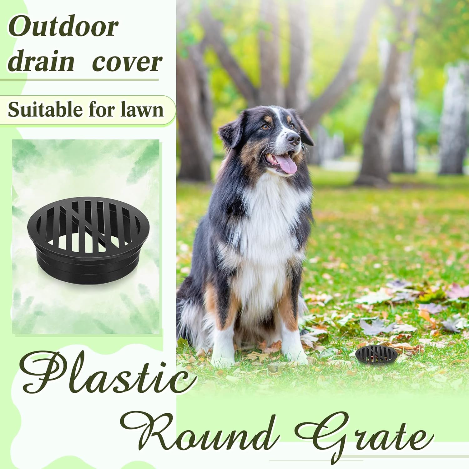 Taiyin 8 Pcs 45-inch Plastic Round Grate Cover Black