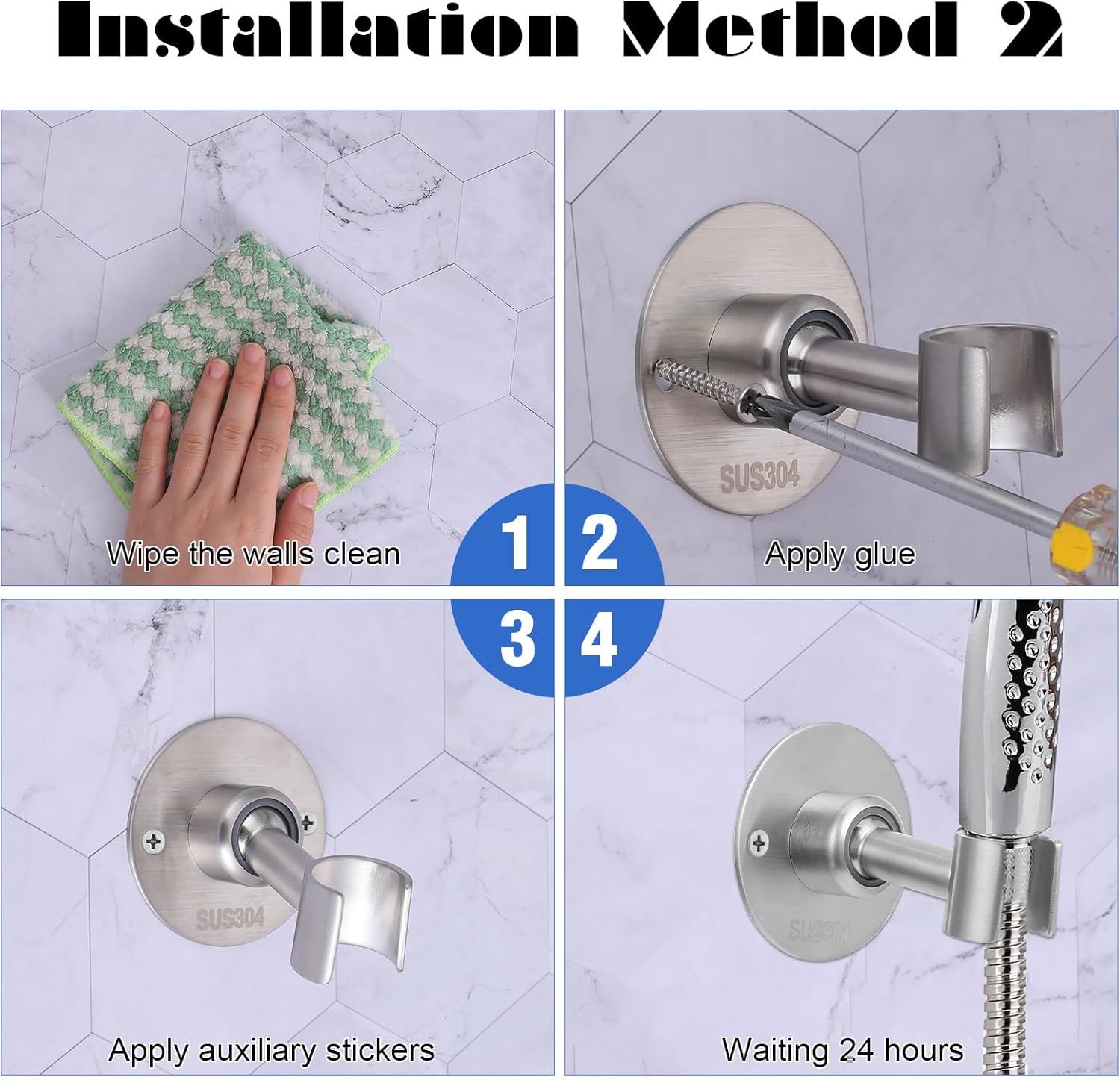 Sliverdew 360 Adjustable Stainless Steel Shower Head Holder 1