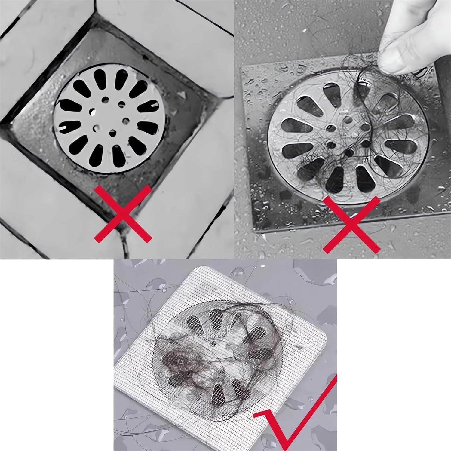 GYLCTOM Disposable Shower Drain Hair Catcher Sticker 30PC