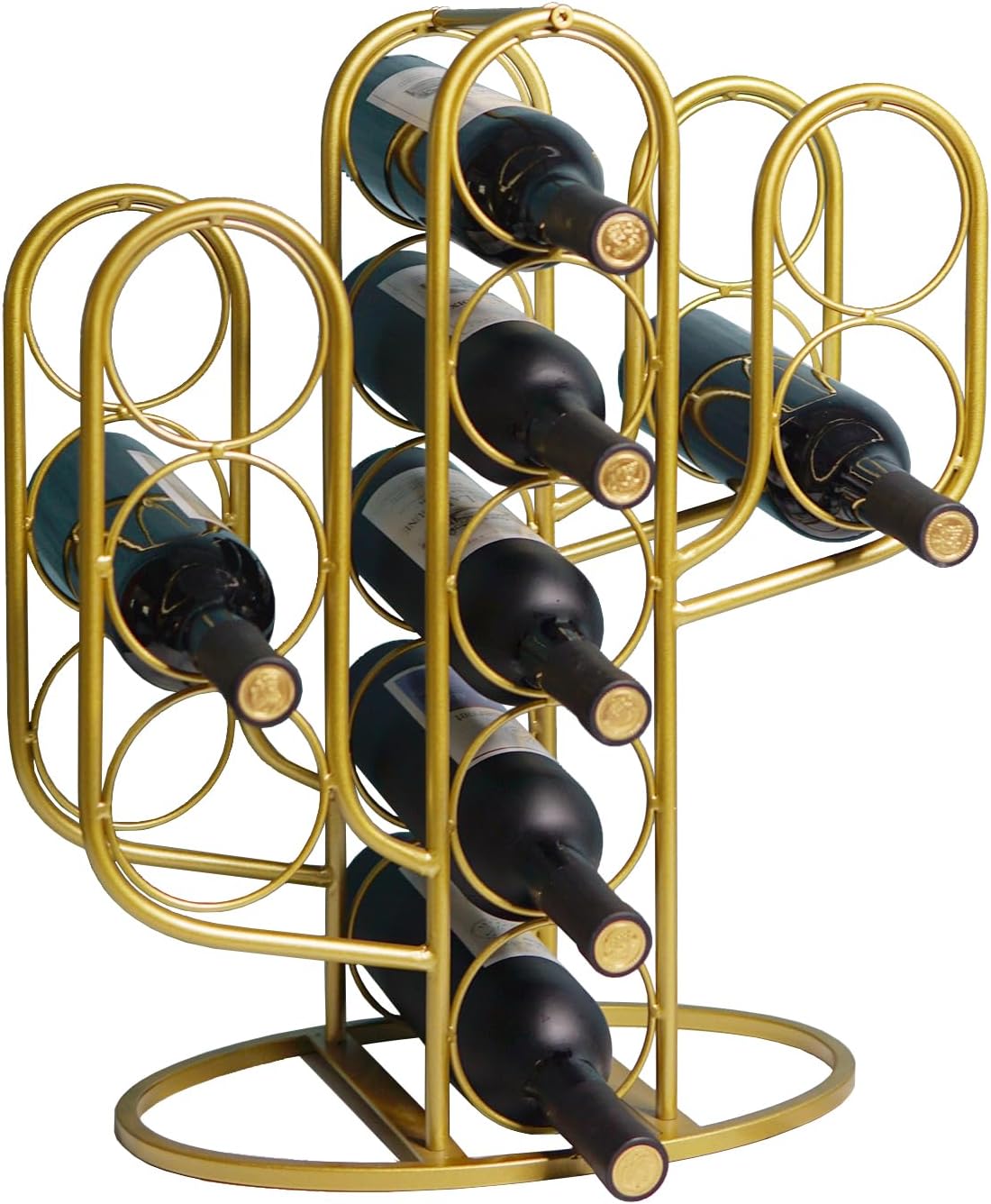 10 Bottles Wine Rack with Cactus Design