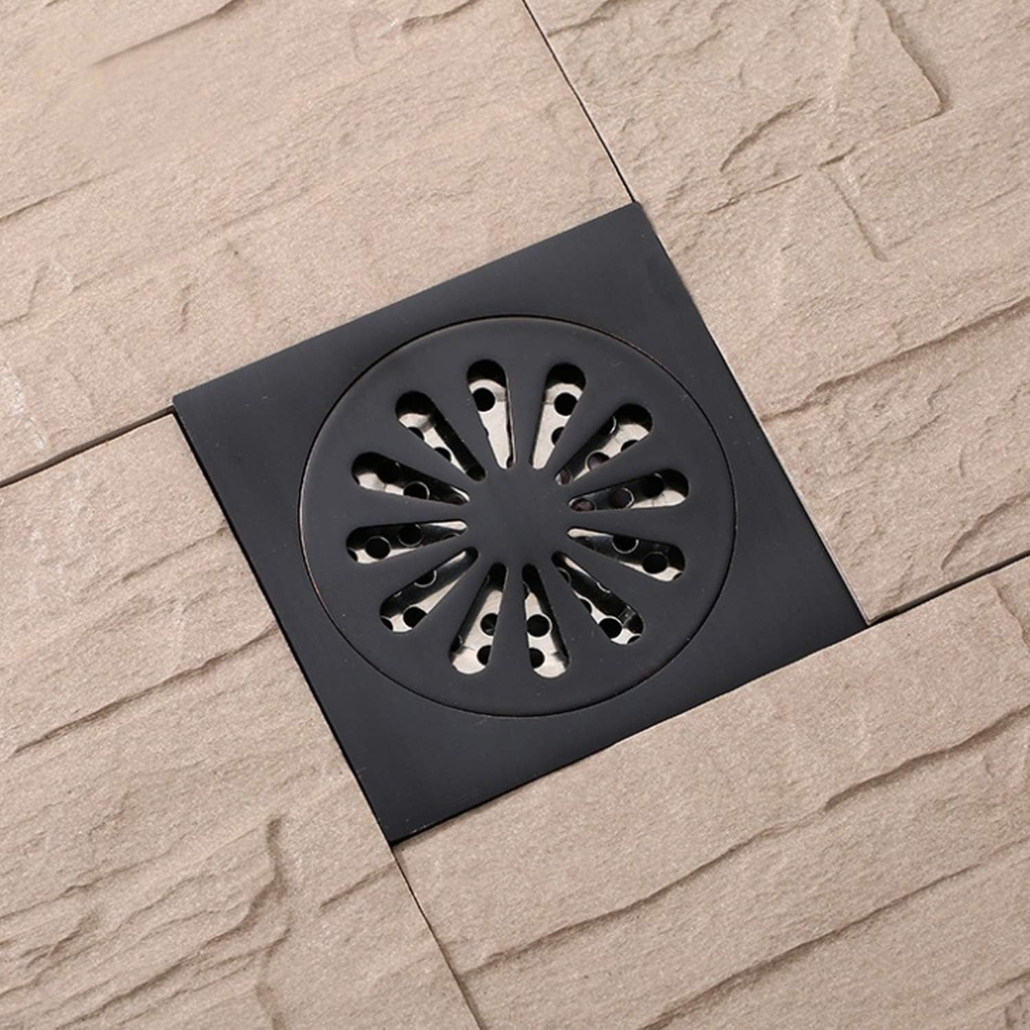 Antrader Odor-Proof Floor Drain with Matte Black Strainer
