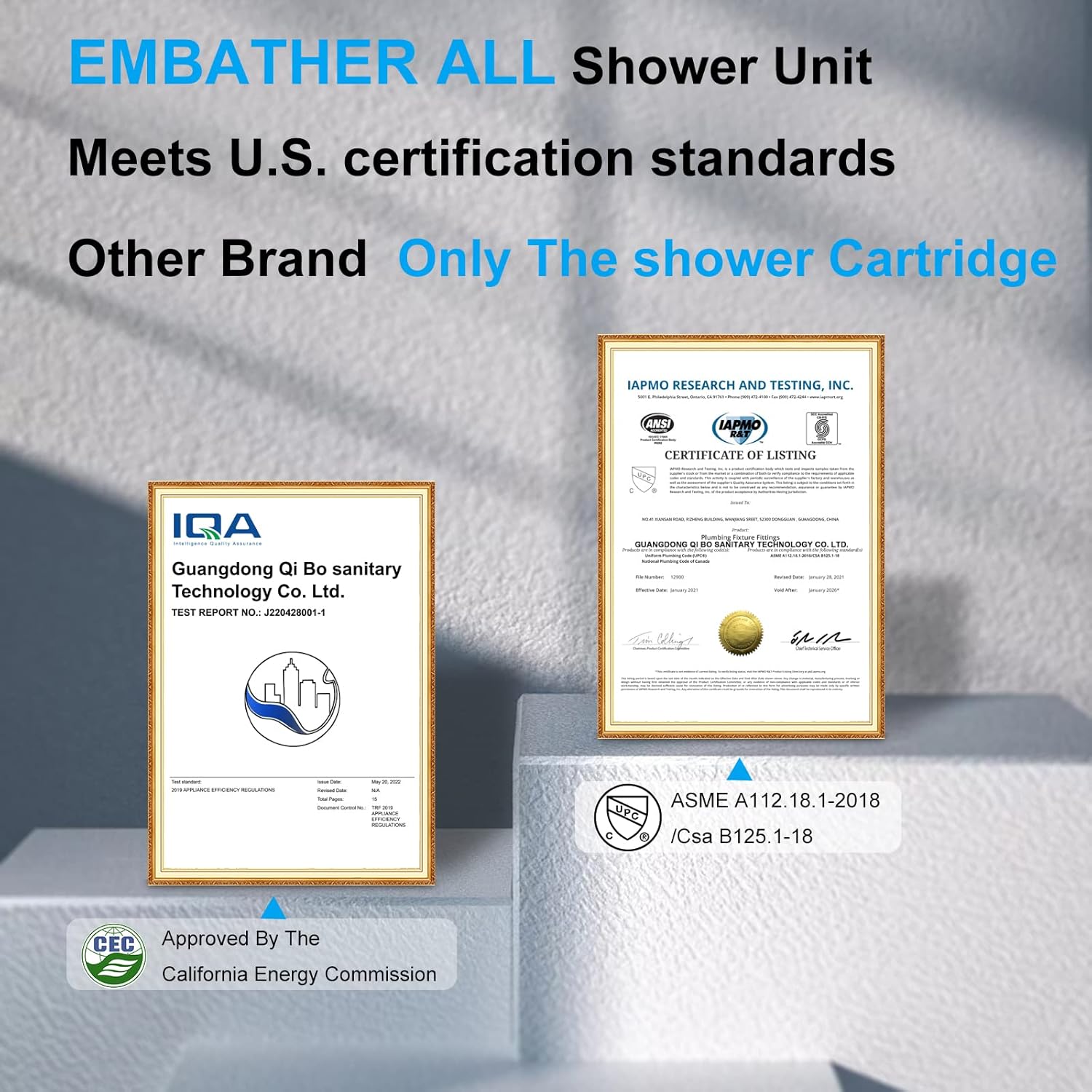 EMBATHER Black Rainhead Shower System Set