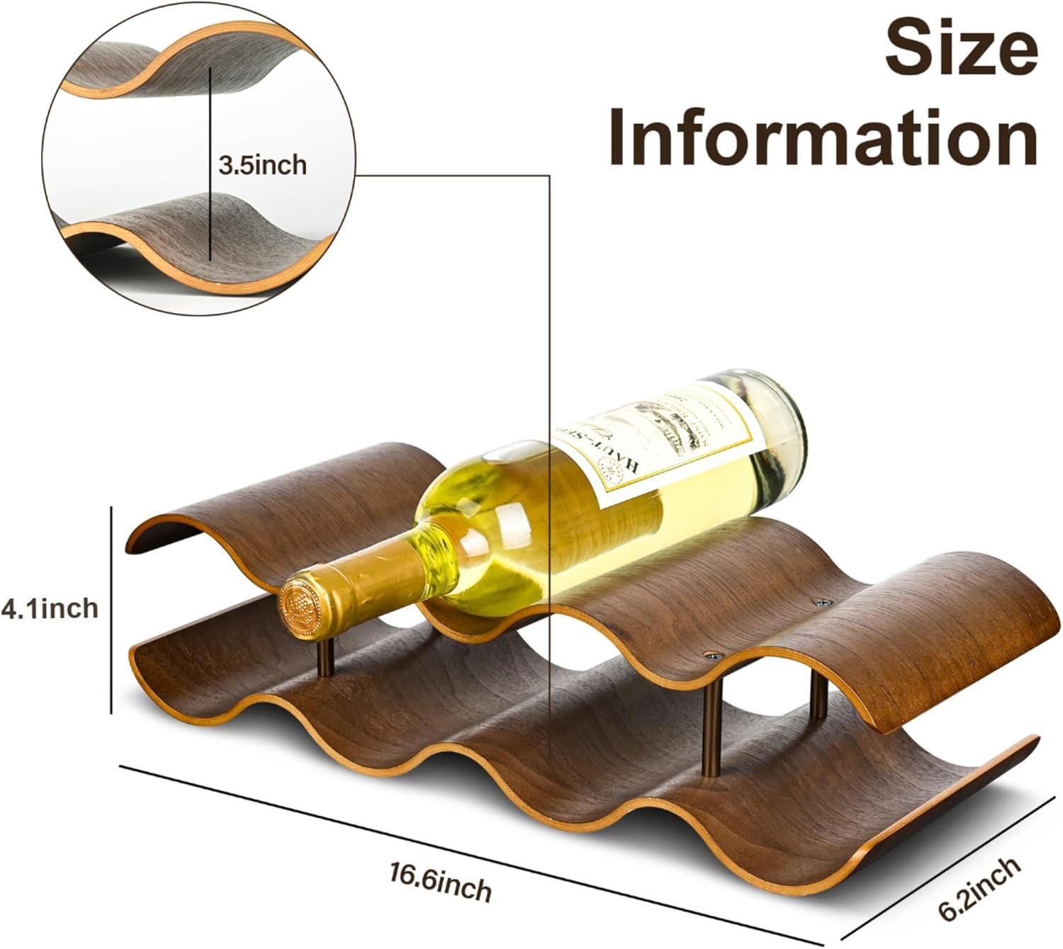 TRUDING 7 Bottle Tabletop Wine Rack with 2 Tiers