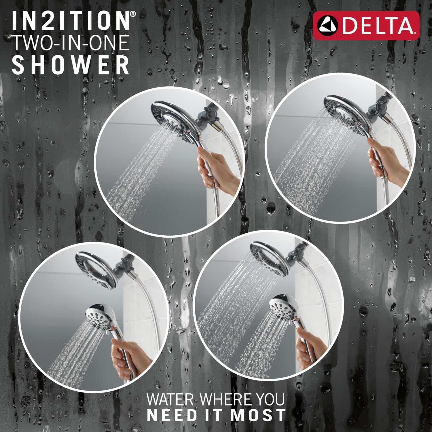 Delta 75486C Universal Hand Shower with Pause and 4 Sprays