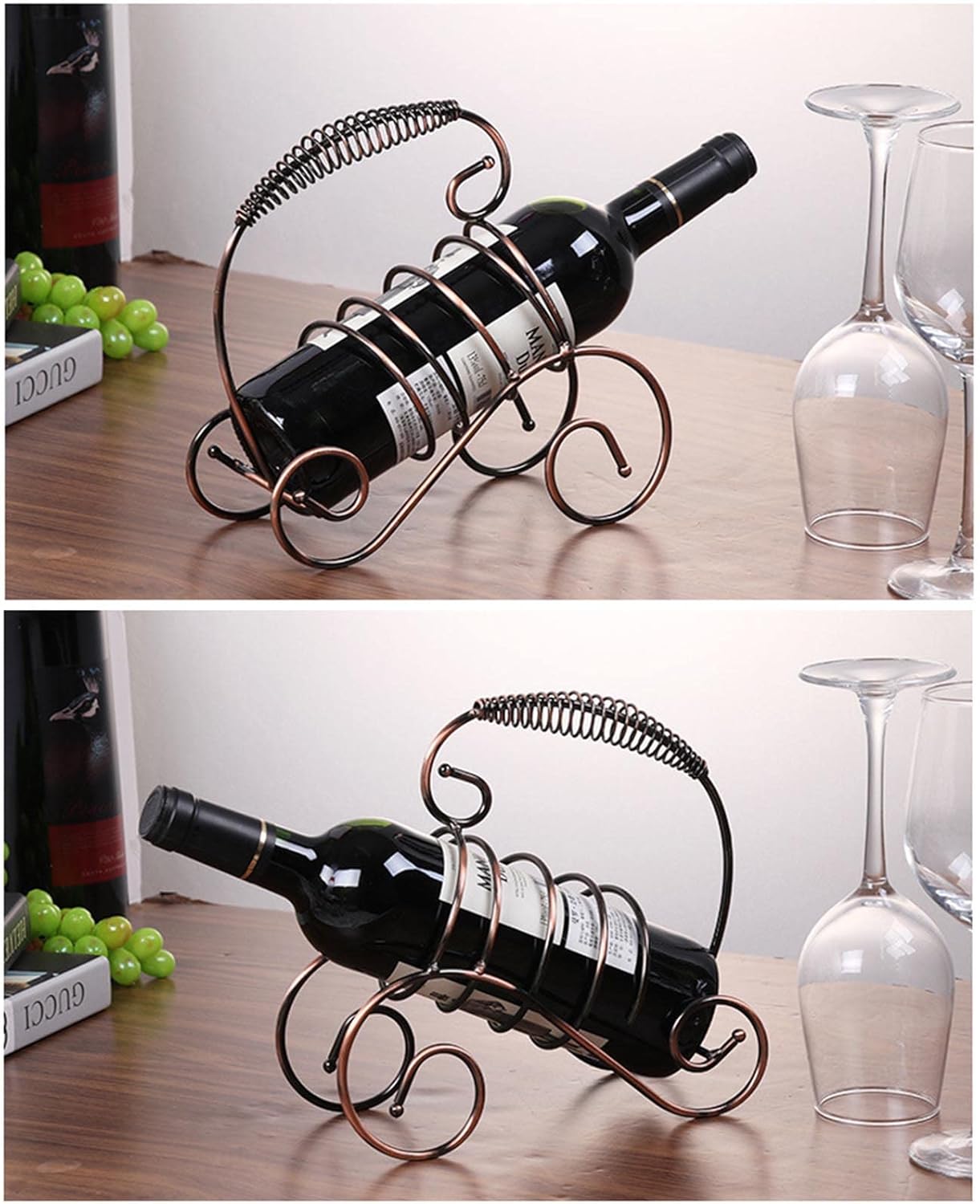 JUSHZ Iron Wine Rack with Strong Base and Elegant Design
