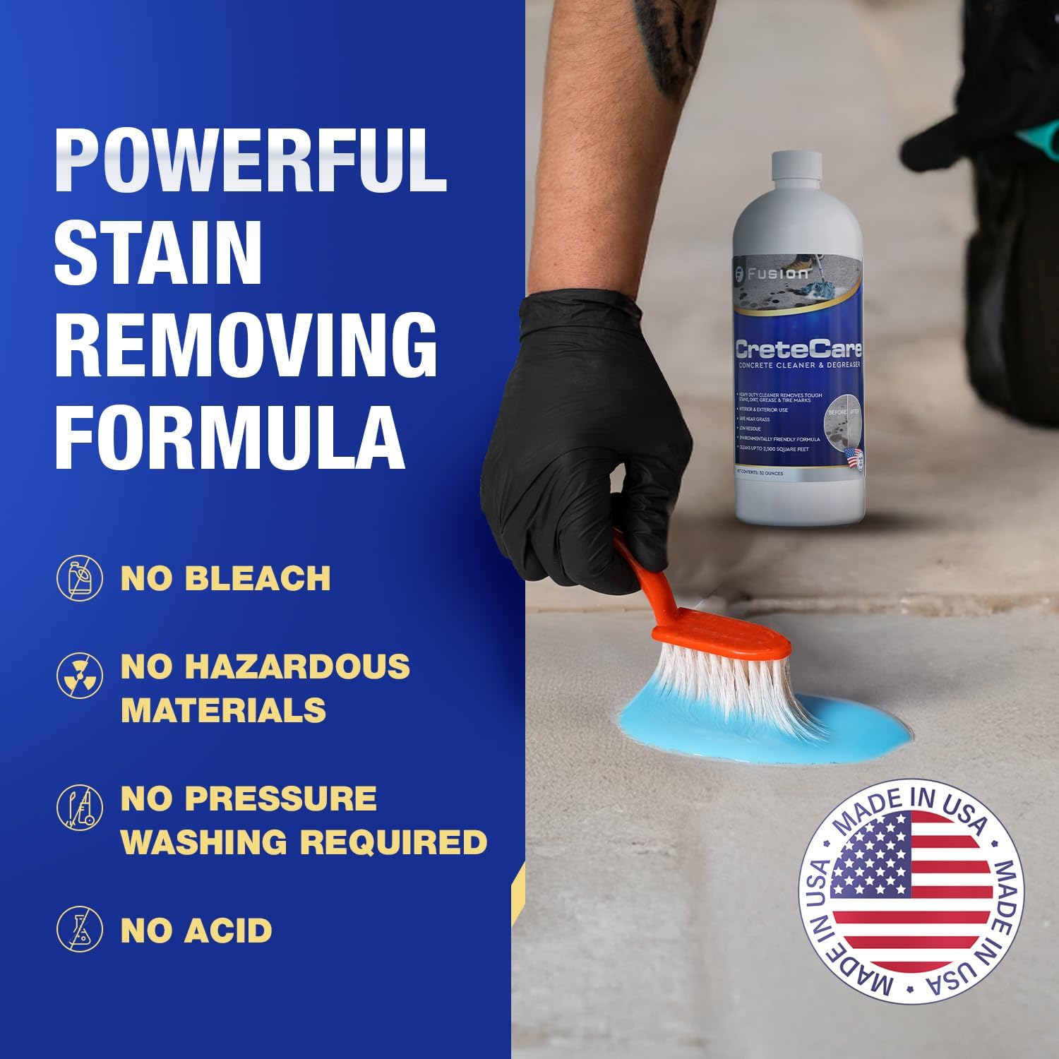 Fusion CreteCare Heavy Duty Oil Stain Remover for Concrete Surfaces