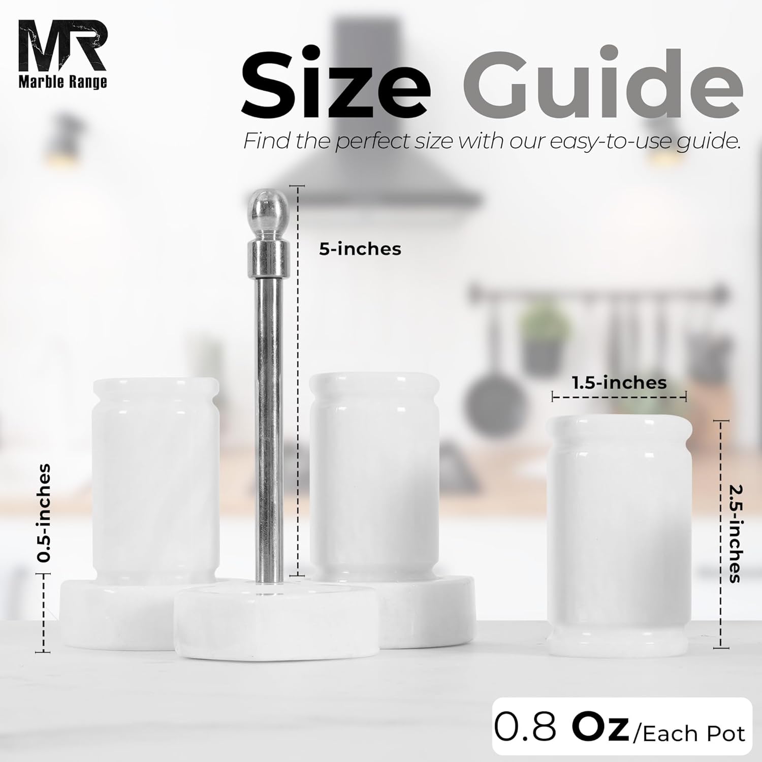 Marble Salt and Pepper Shakers Set with Holder