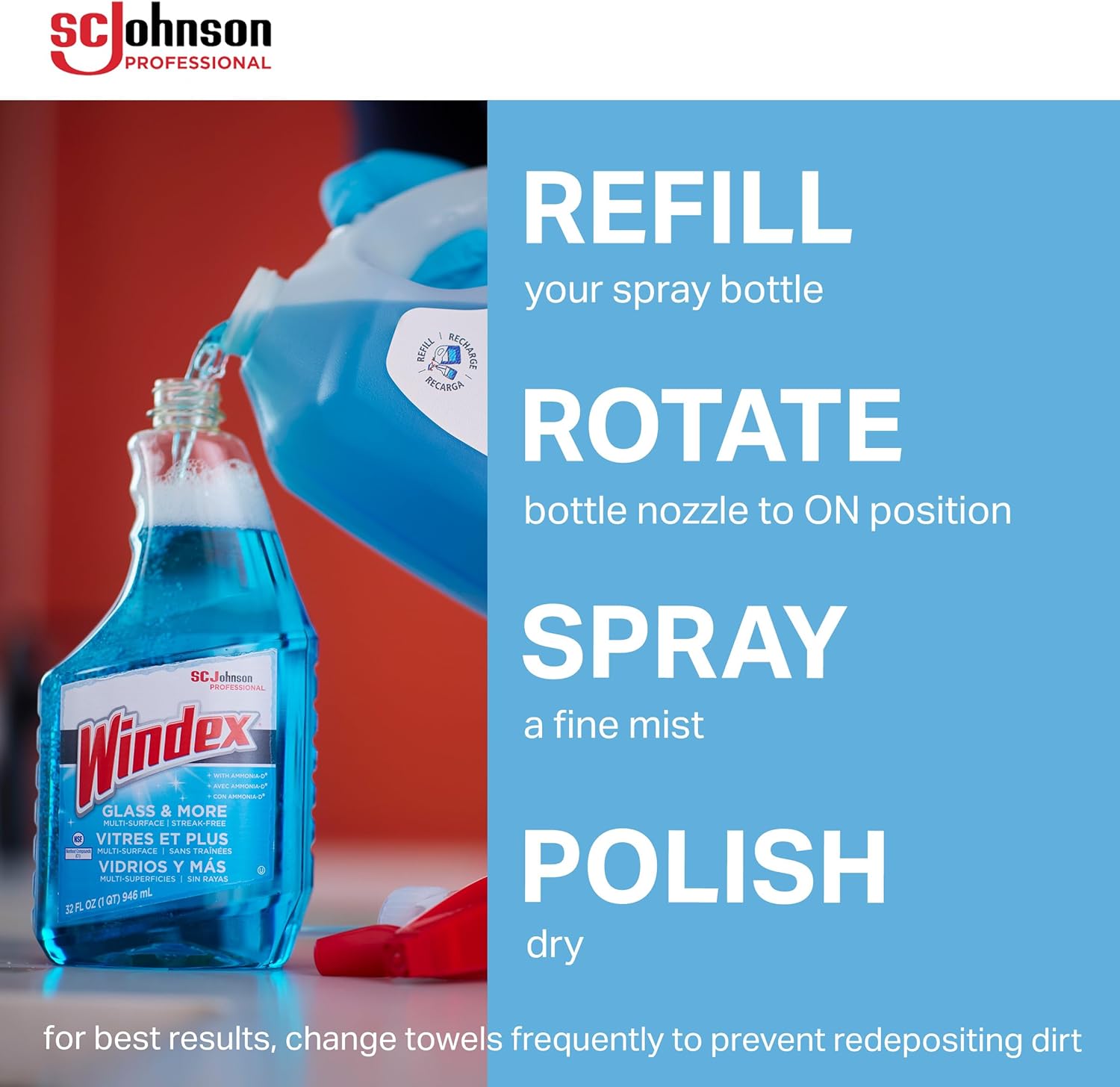 SC Johnson Professional Windex 128 Oz Glass Cleaner