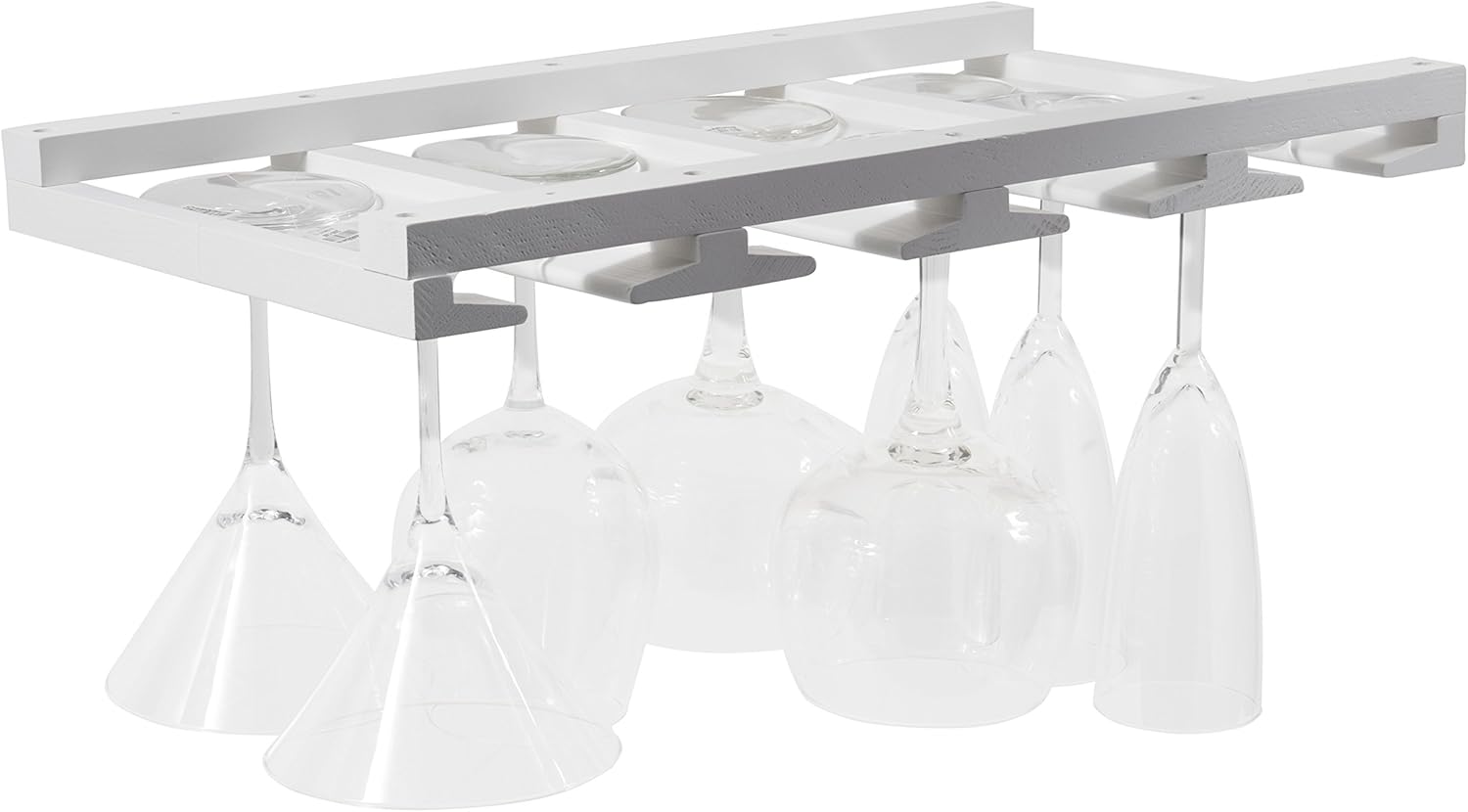 Rustic State 4 Sectional Stemware Rack Under Cabinet Mount