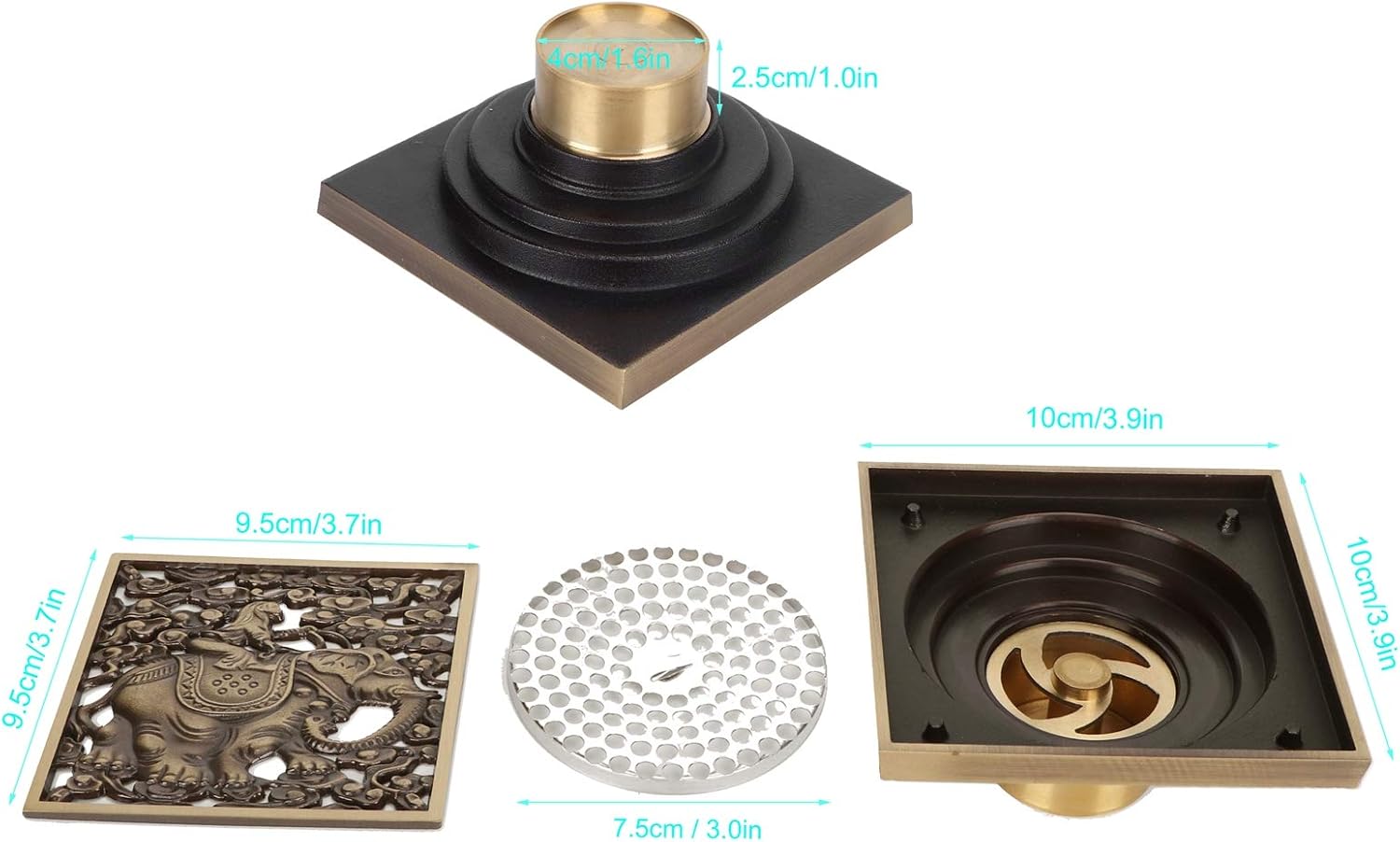 Kuuleyn Copper Shower Drain Cover Kit for Bathroom and Kitchen