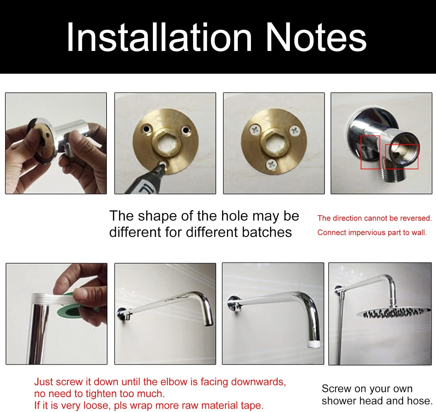 Gnimauhz 16 Inch Copper Shower Arm with Flange Chrome