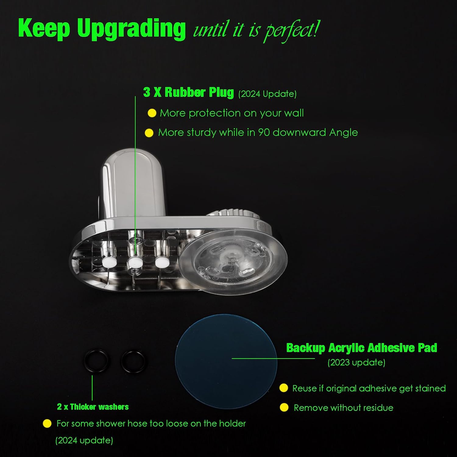 RIVOODS Handheld Shower Head Holder 5 Positions Adjustable