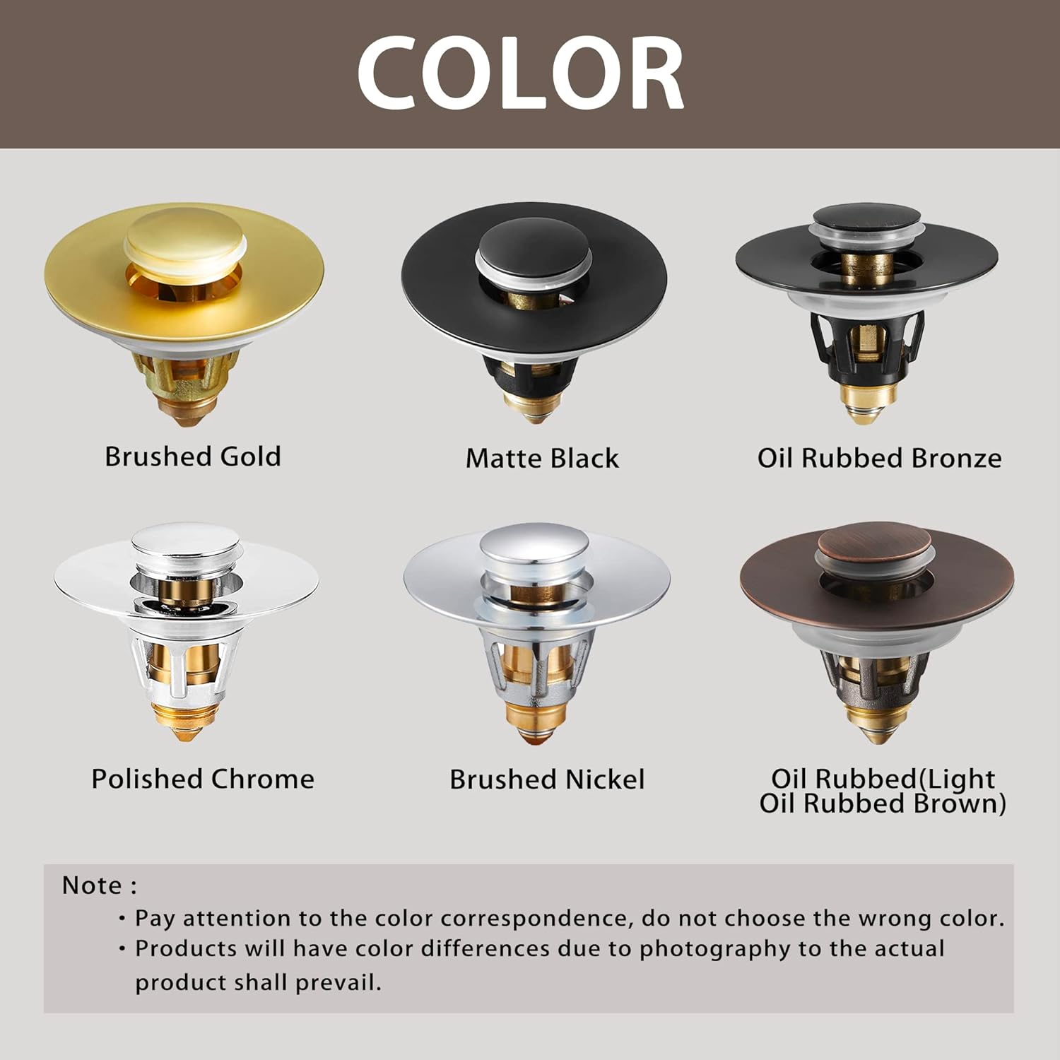 Fransiton Dark Bronze Sink Stopper with Hair Catcher 1