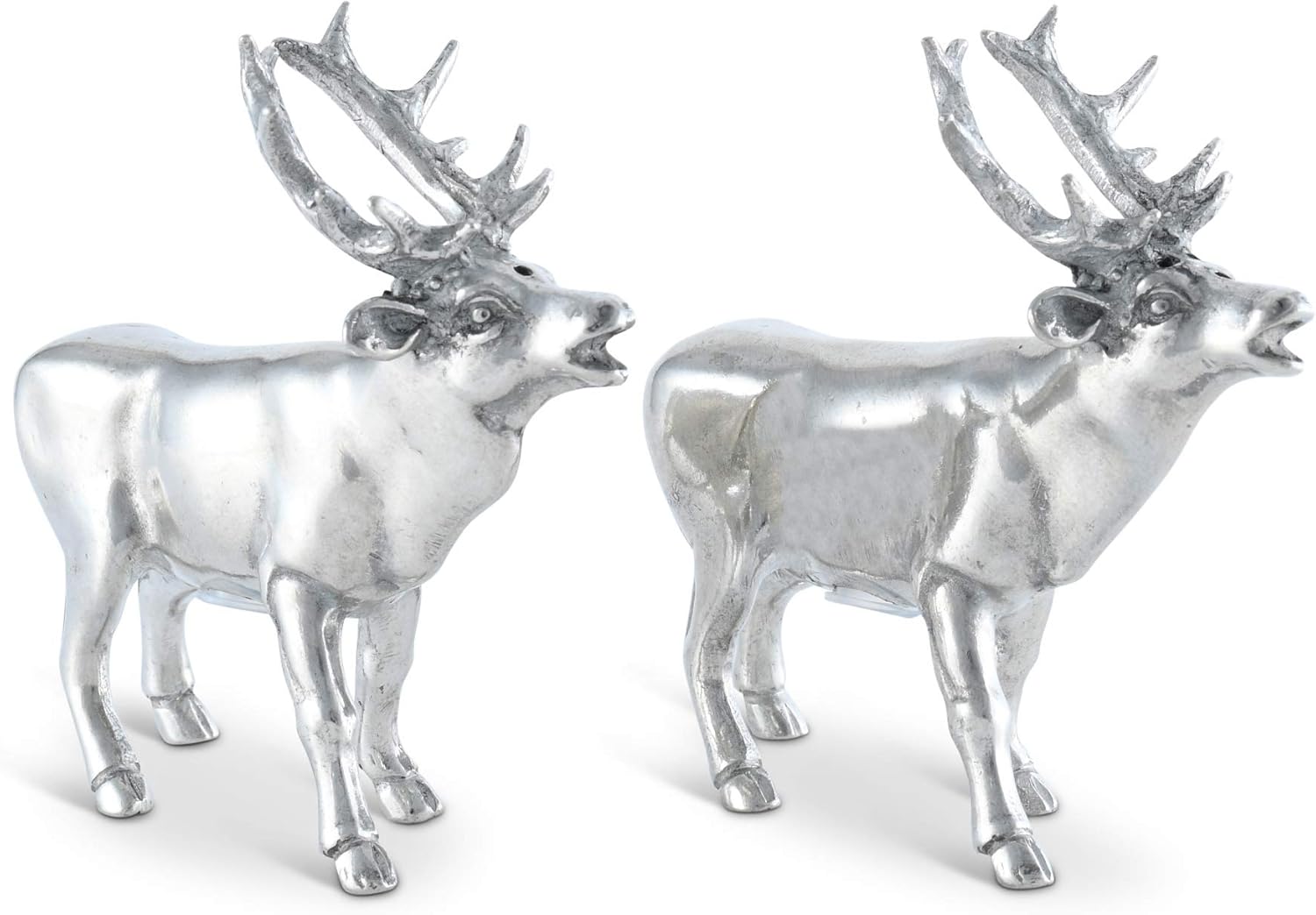 Vagabond House Pewter Deer and Elk Salt and Pepper Shaker Set