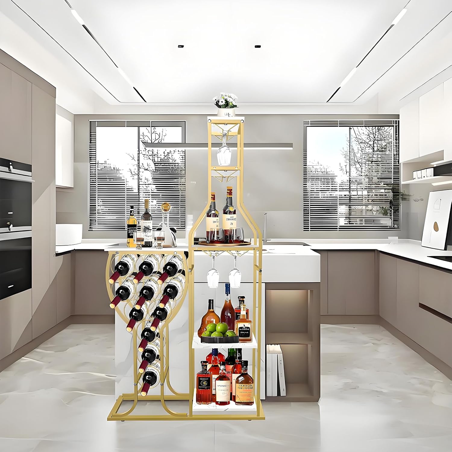 Mantianstar Freestanding Wine Rack with 11 Bottles Capacity