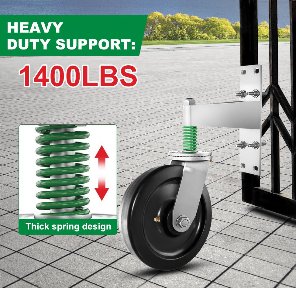 Liberoll Heavy Duty Gate Caster 8 Inch 2Pcs 1400lbs