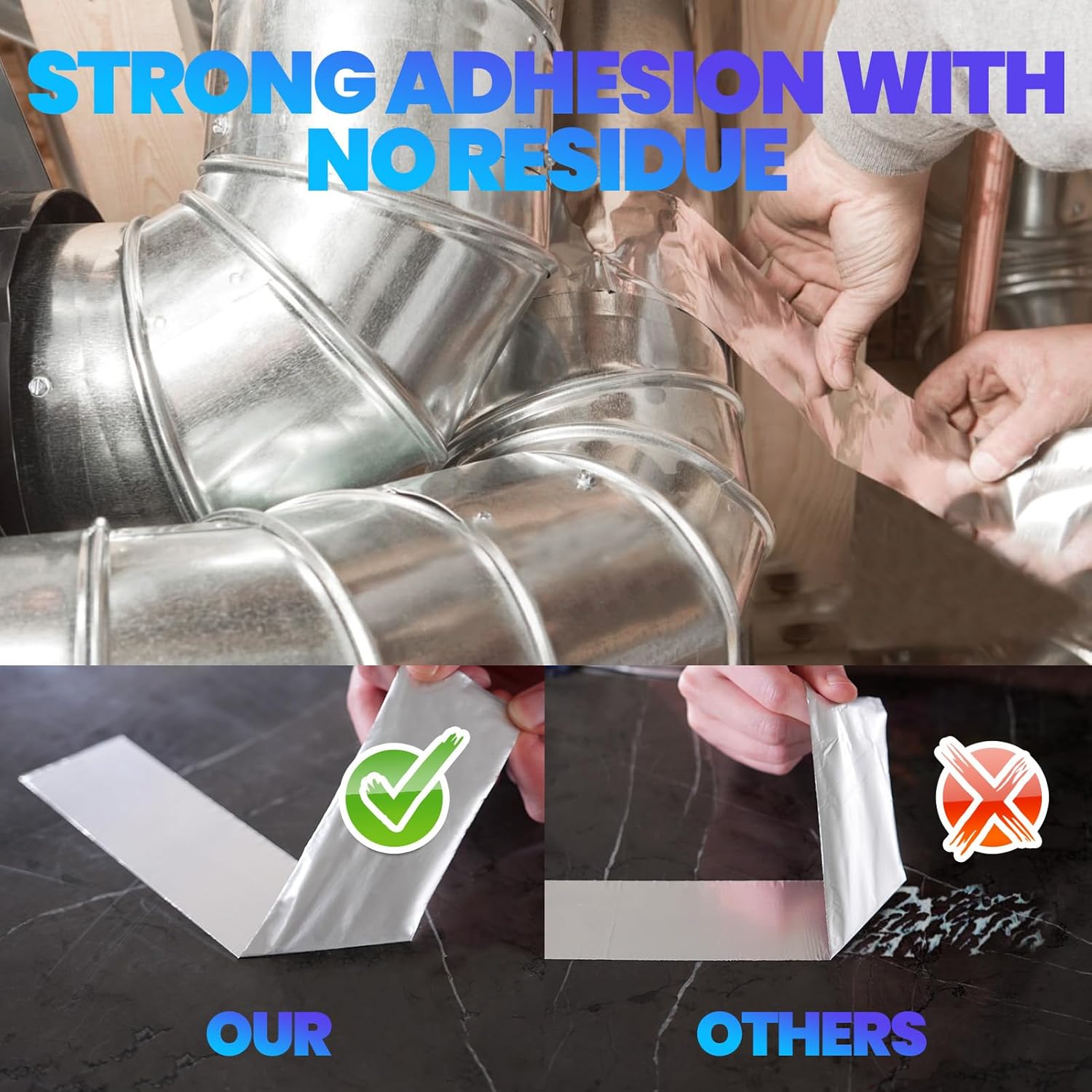 ADHES Premium Aluminum Foil Tape 2x210ft Heat Proof