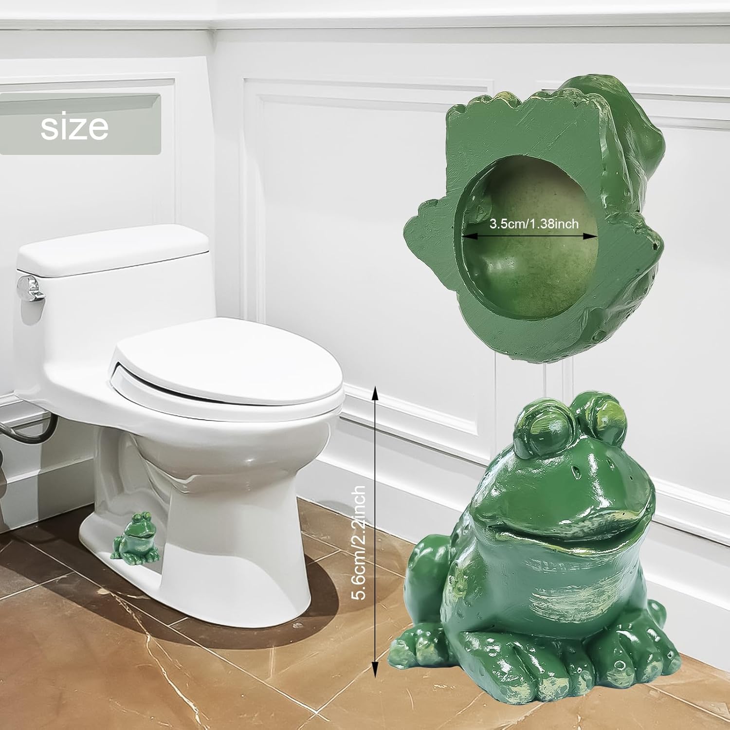 Frog Toilet Bolt Caps 2pcs Green Resin