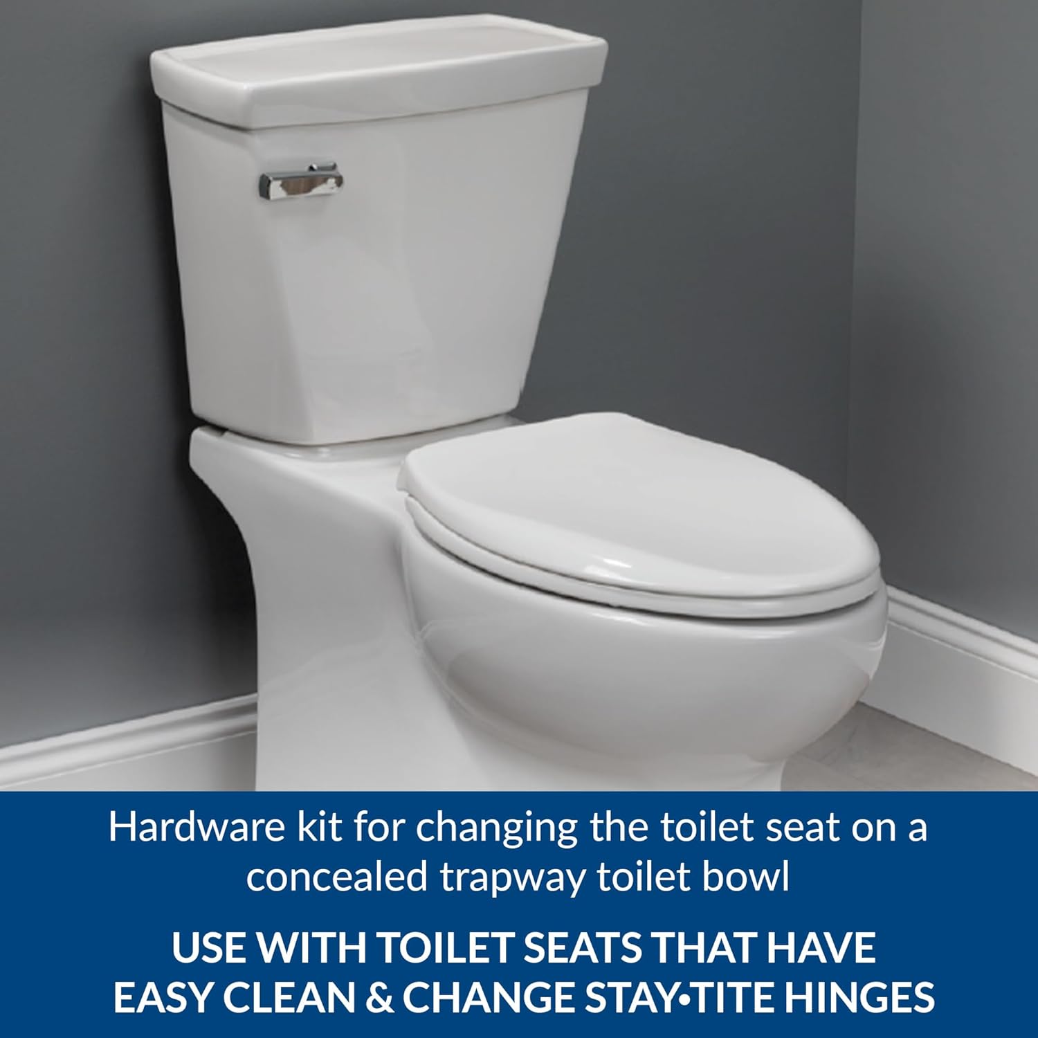 Mayfair Concealed Trapway Toilet Seat Fastening Kit White 1
