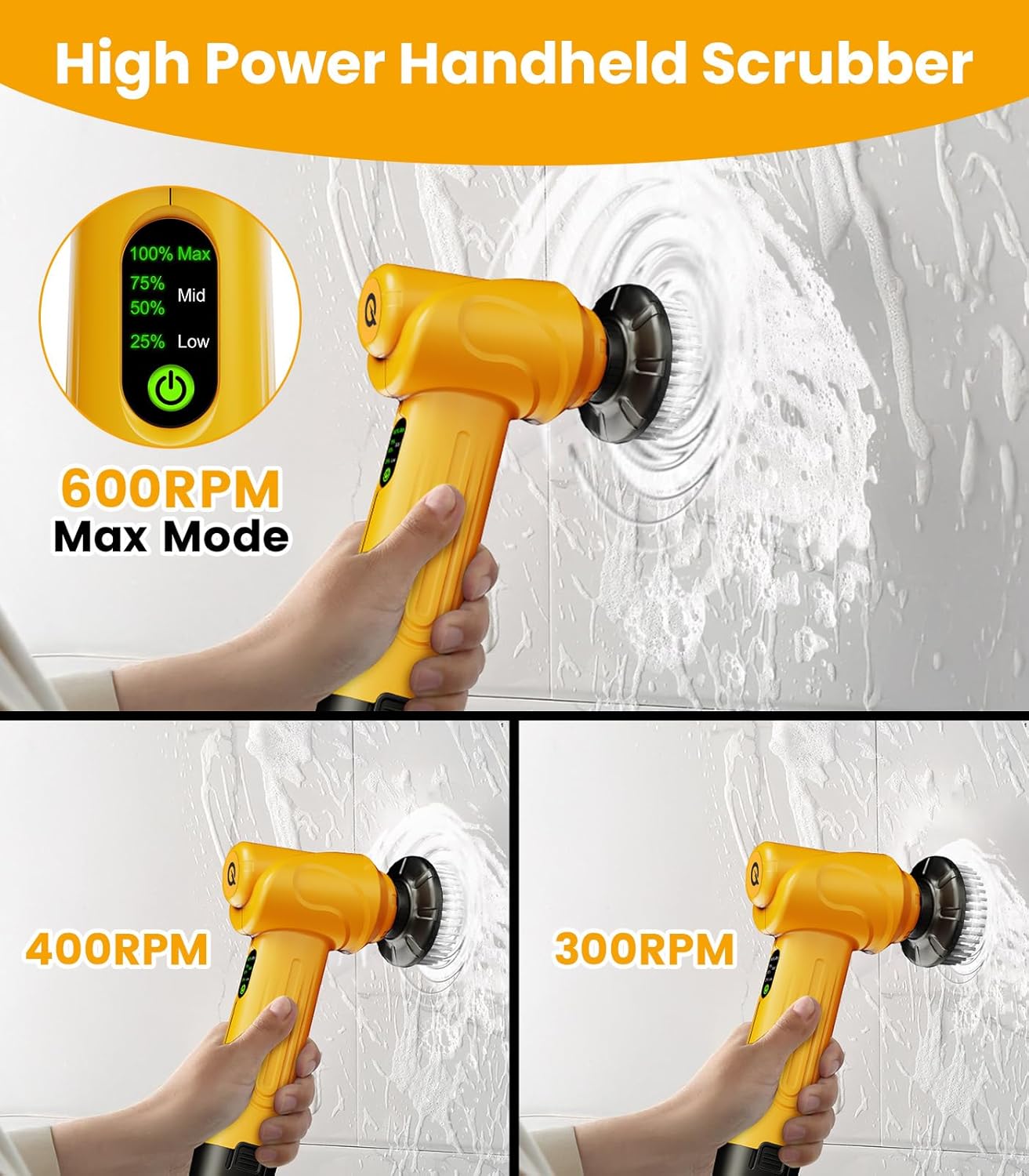 Qimedo 5000mAh Battery Spin Scrubber Q4