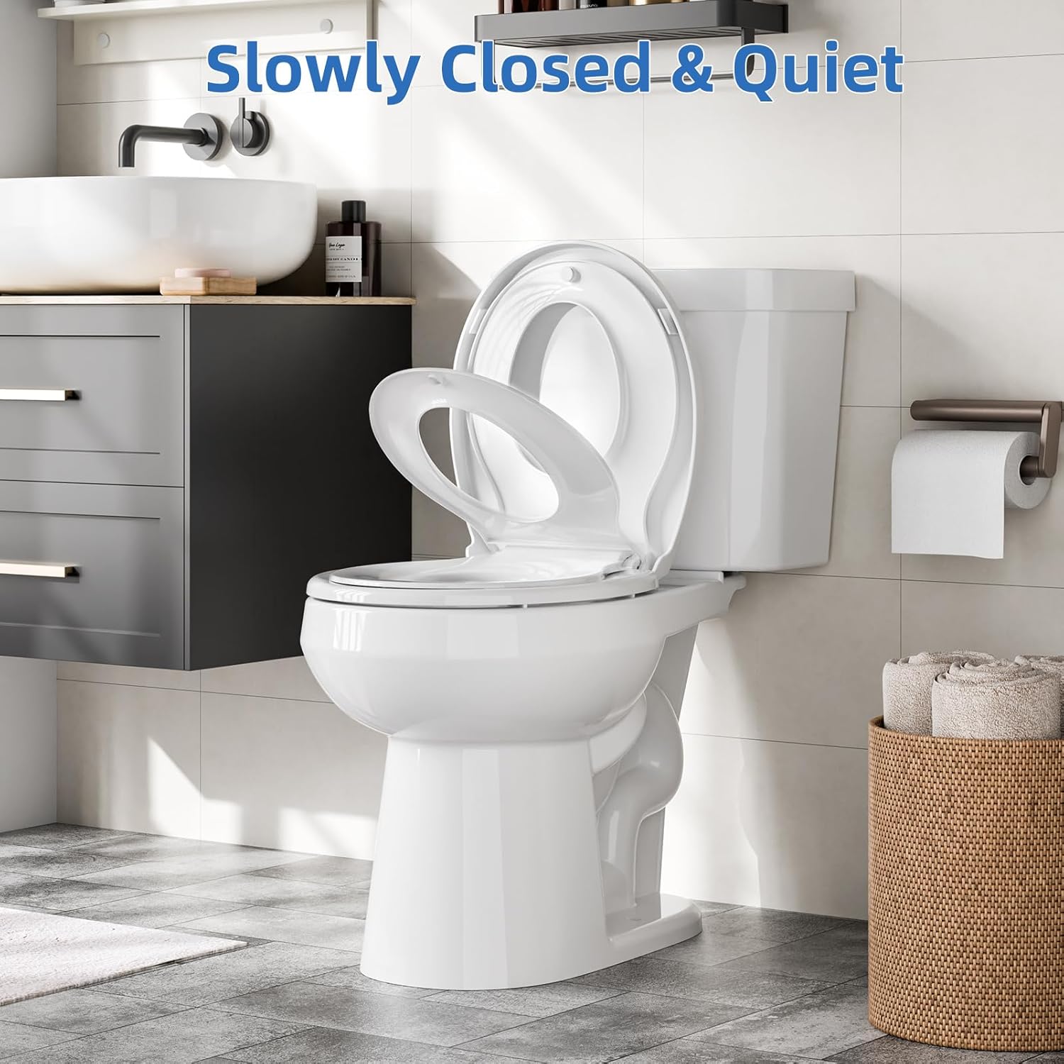 GAOMON Round Toilet Seat with Toddler Seat 1