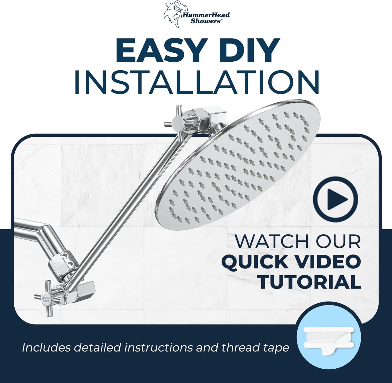 HammerHead Showers 12 Inch Metal Extension Arm