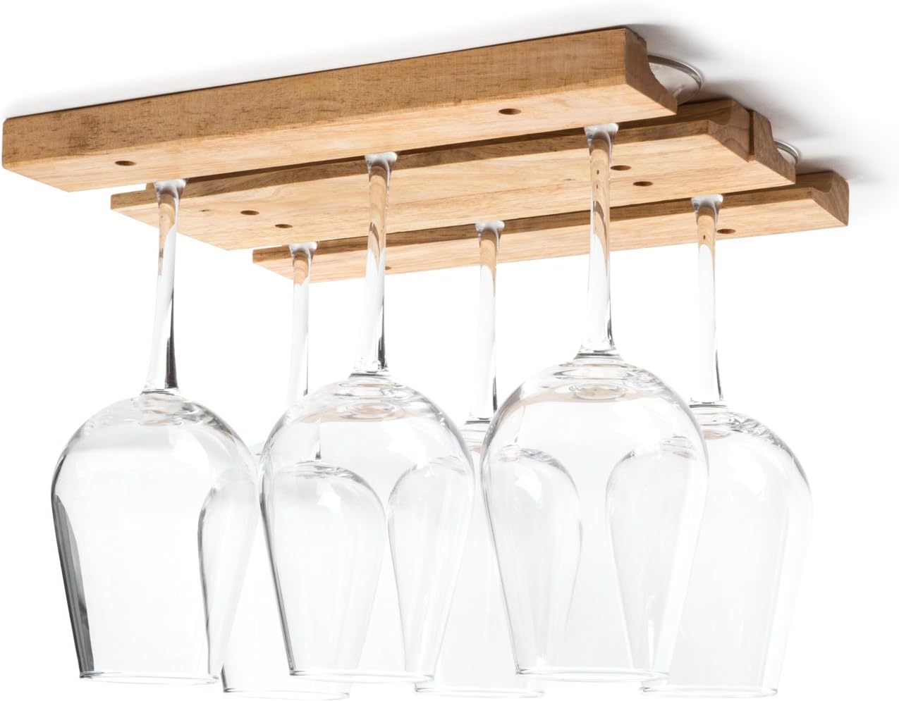 Fox Run Wooden Wine Glass Holder Rack - Brown