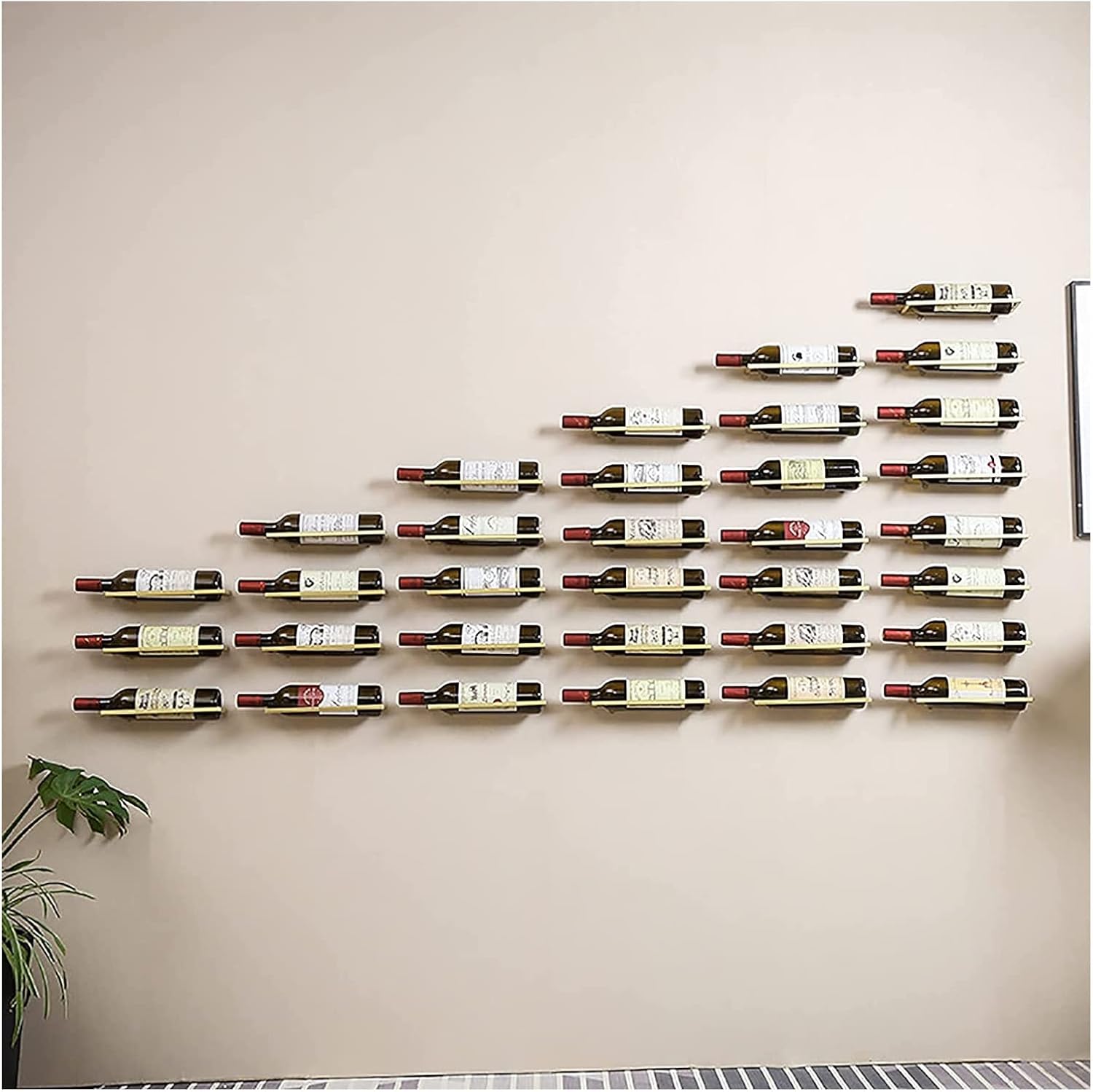 ALDEPO Gold Wall Mounted Wine Holder Rack