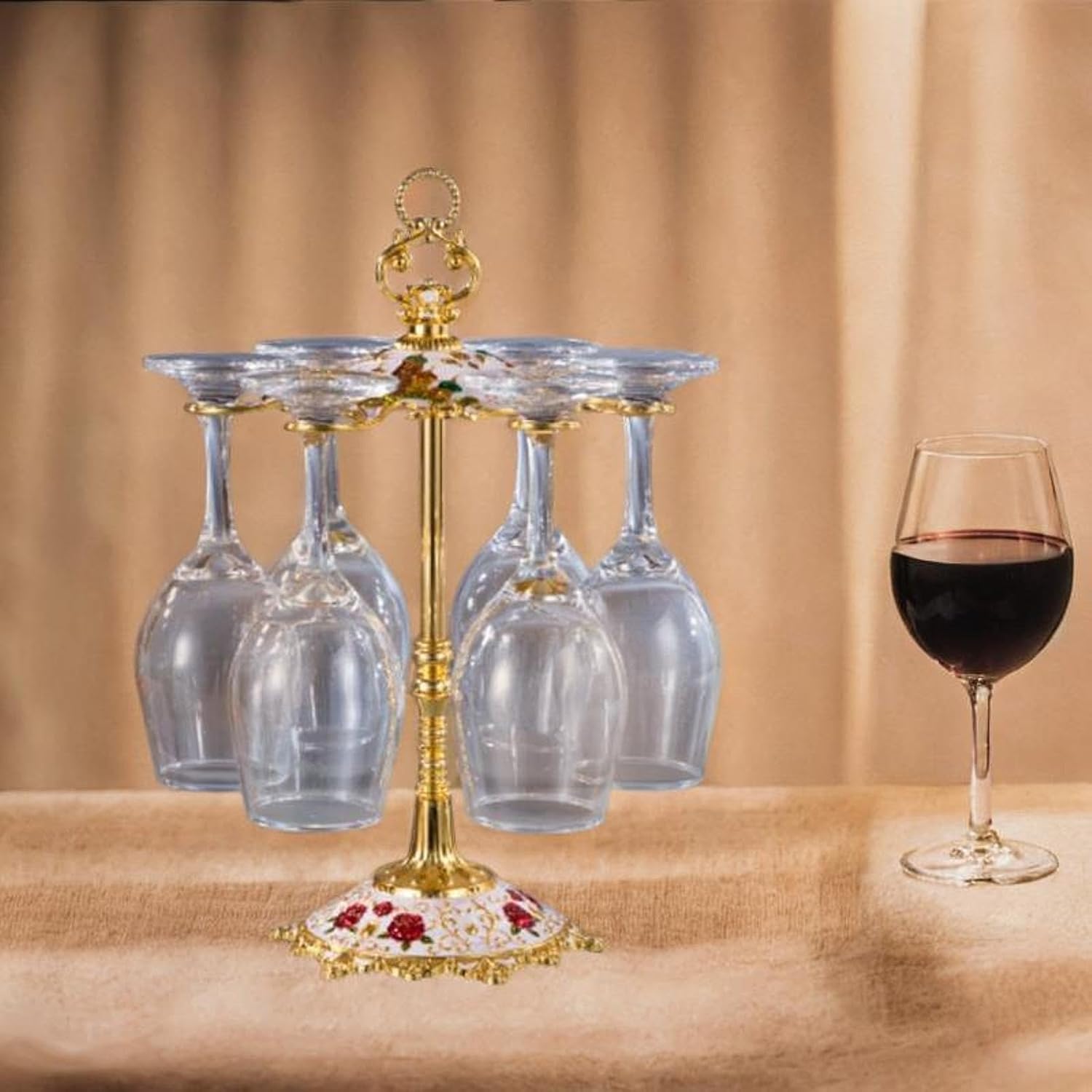 Bothyi Gold Wine Glass Drying Rack with Stemware Display