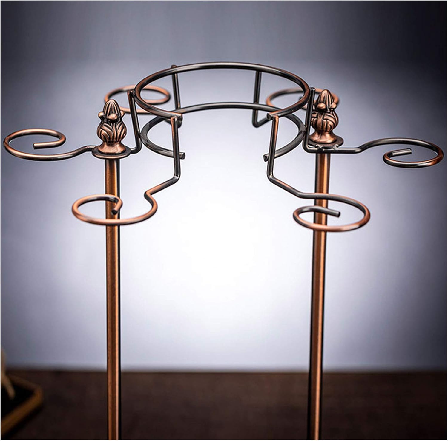 Premium Freestanding Wine Rack Holds 6 Glasses 1 Decanter