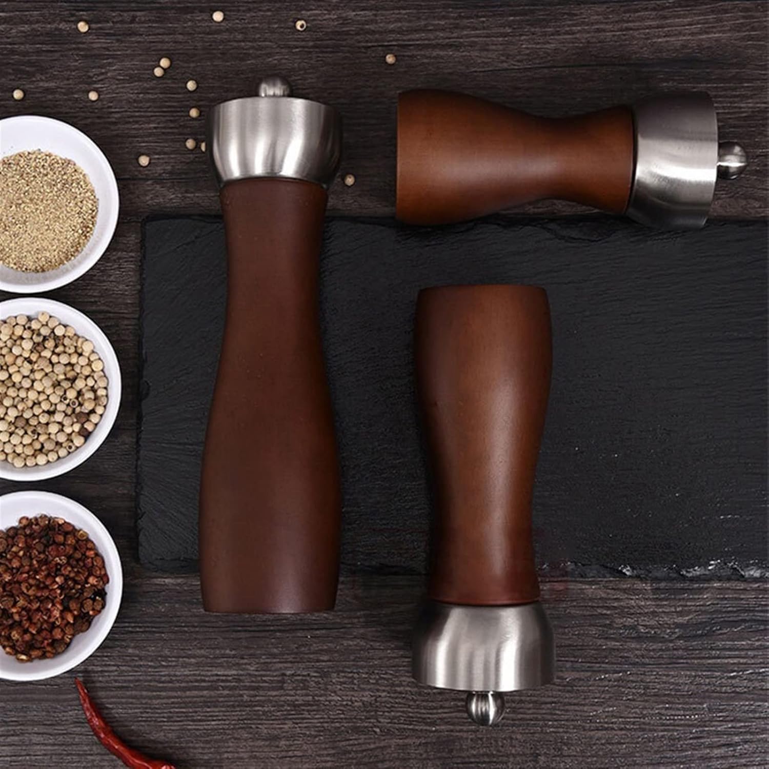 Adjustable Coarseness Spice Grinder Set with Salt and Pepper Mill
