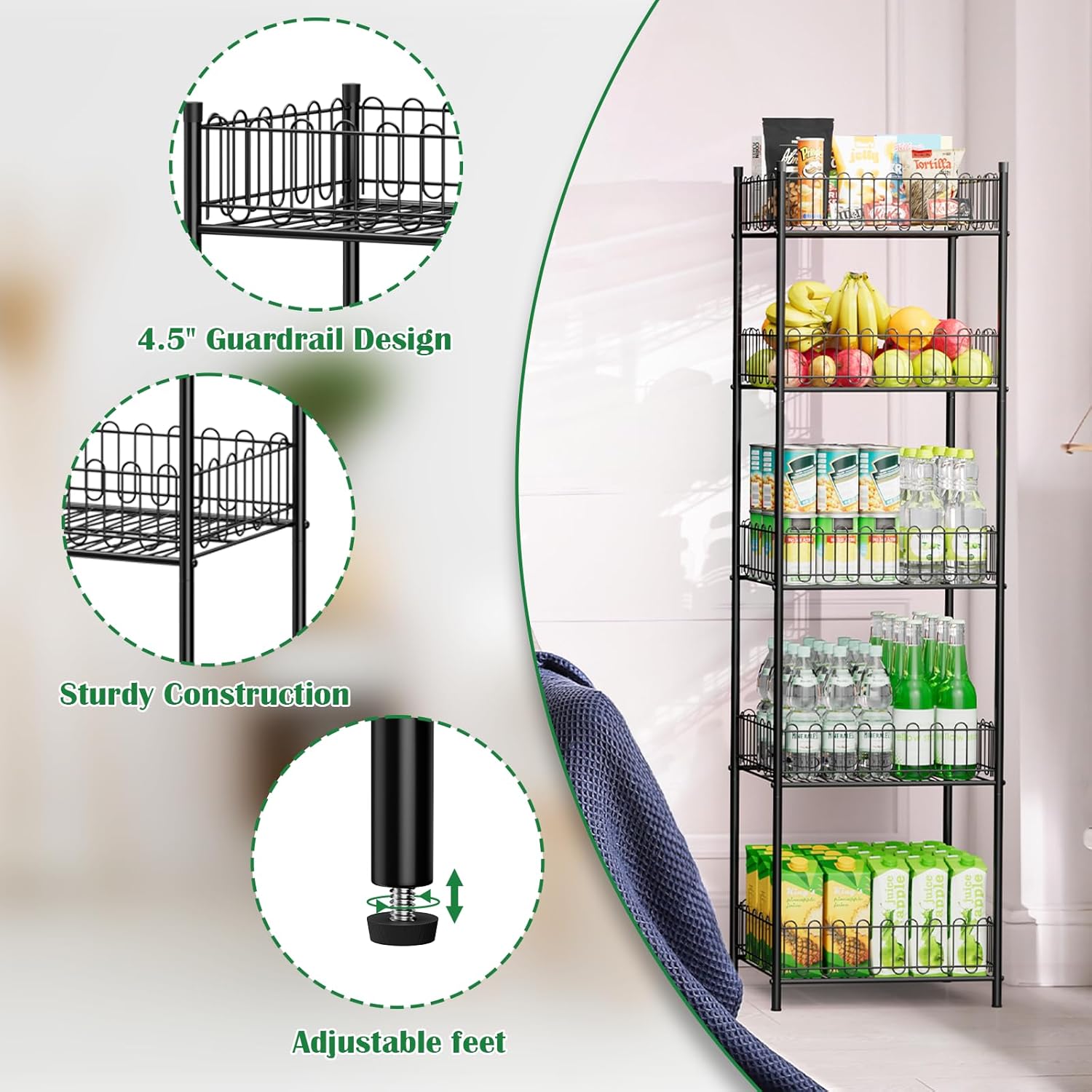 OYEAL 5 Tier Soda Can Organizer for Pantry Kitchen